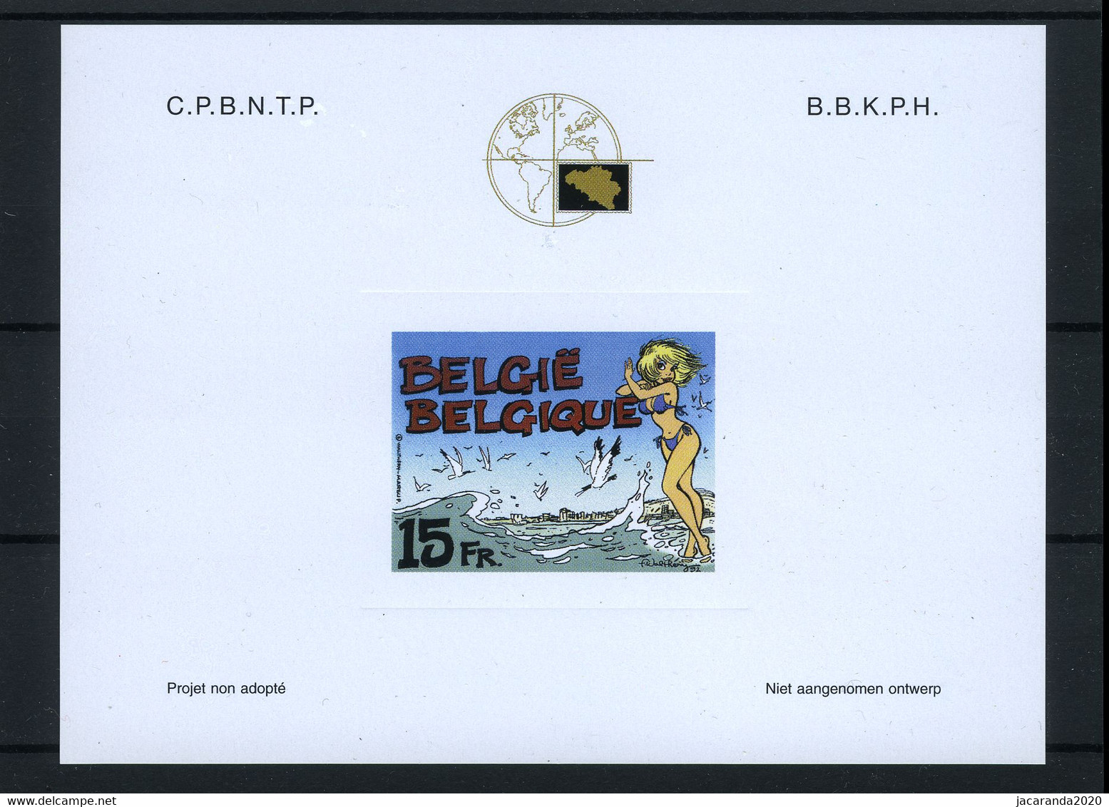 België NA8 - Phileuro 2000 - Internationaal Postzegelsalon - Stripfiguur - Natasja - BD - Natacha - 2000 - Proyectos No Adoptados [NA]