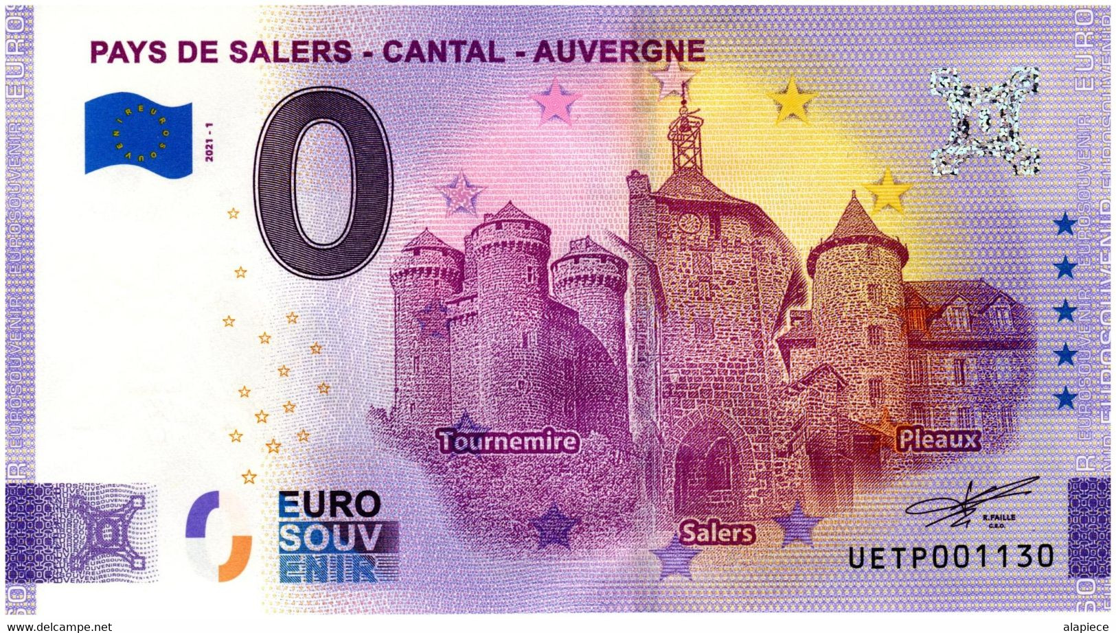 Billet Souvenir - 0 Euro - France - Pays De Salers - Cantal - Auvergne (2021-1) - Pruebas Privadas