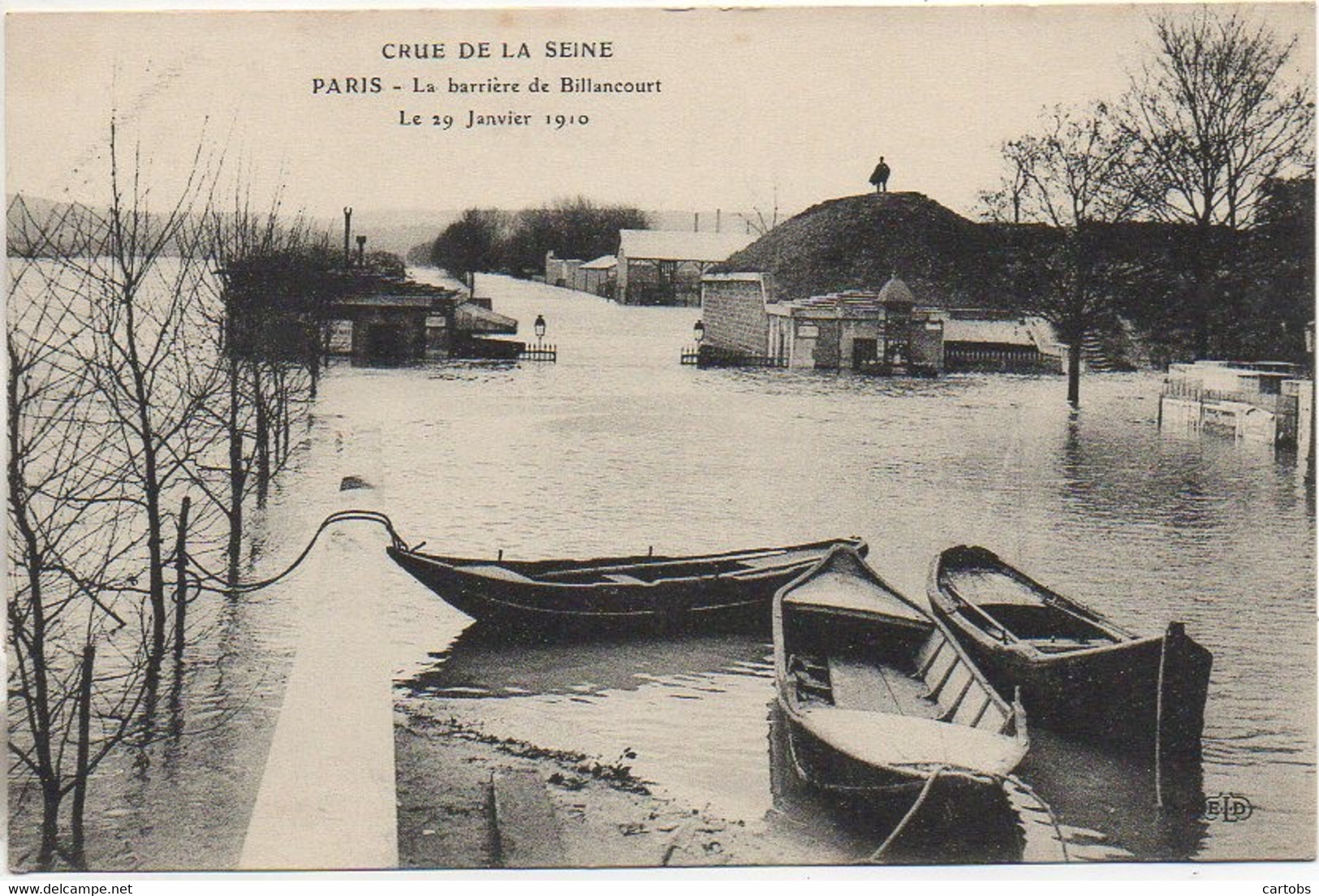 75 PARIS  Inondations 1910  La Barrière De Billancourt (octroi) - Alluvioni Del 1910