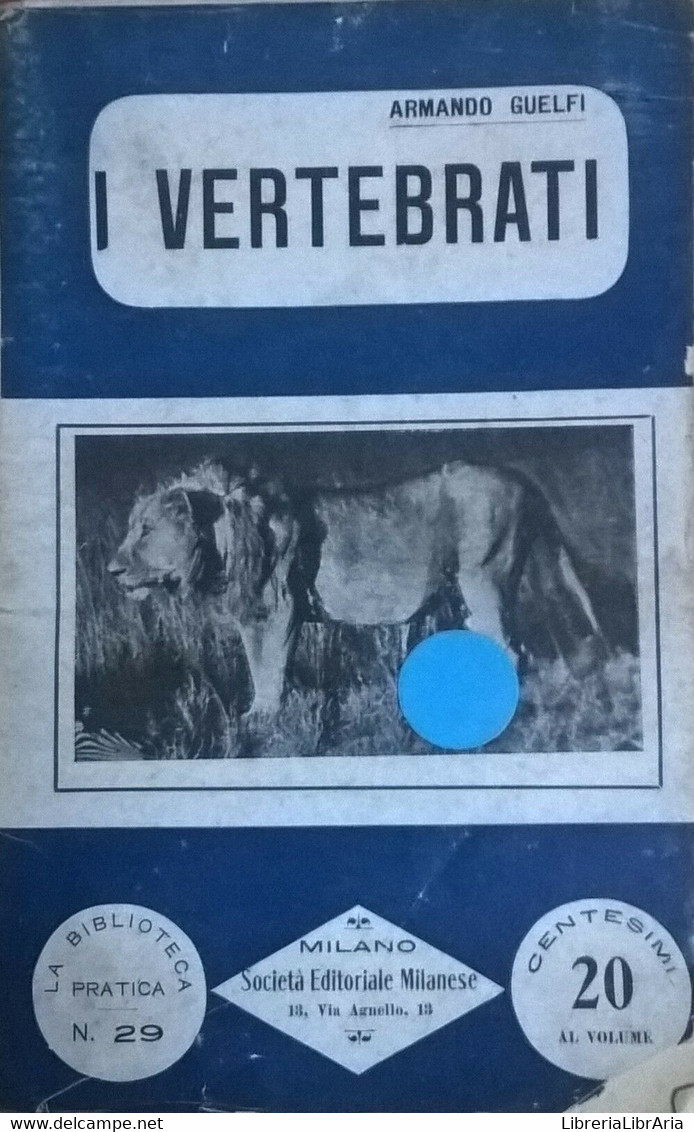 I Vertebrati - Armando Guelfi (Società Editoriale Milanese) INTONSO Ca - Natura