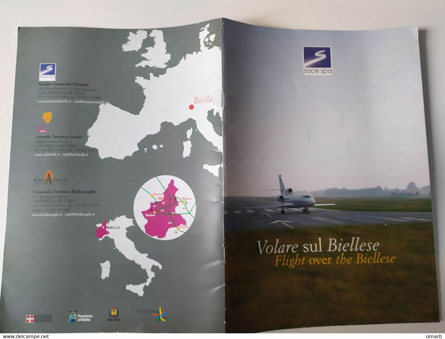 Dep101 Volare Sul Biellese Depliant Aeroporto Cerrione Flight Airport Biella Turismo Malpensa Caselle - Advertenties