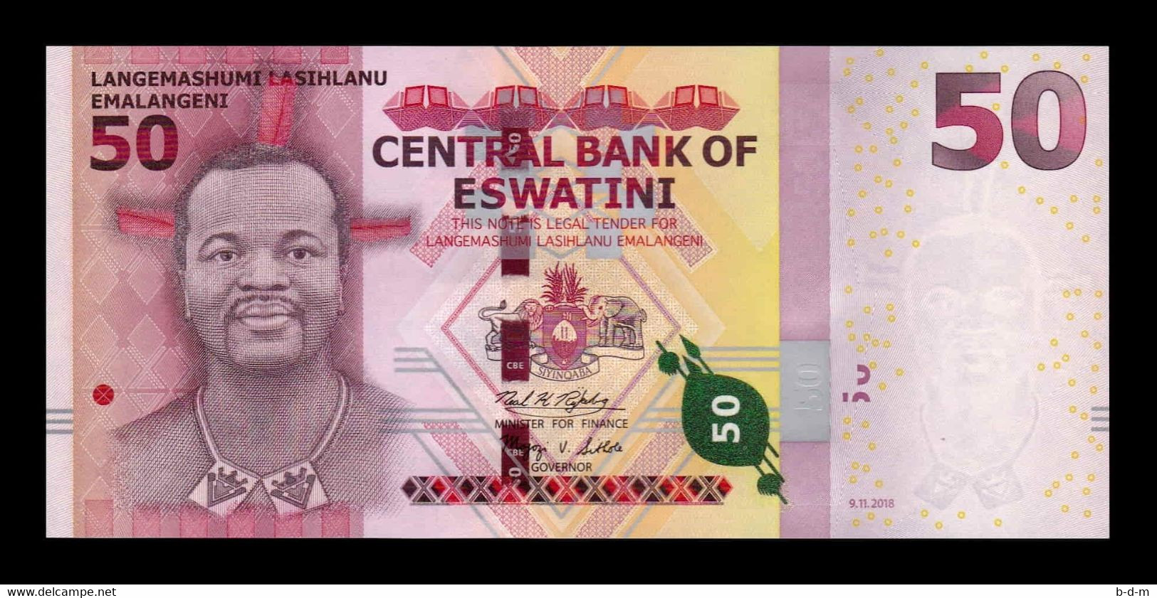 Suazilandia Eswatini/Swaziland 50 Emalangeni 2018 (2021) Pick New SC UNC - Swaziland