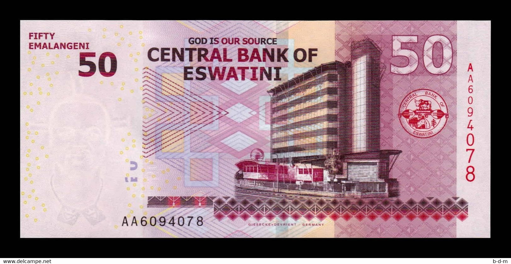 Suazilandia Eswatini/Swaziland 50 Emalangeni 2018 (2021) Pick New SC UNC - Swasiland