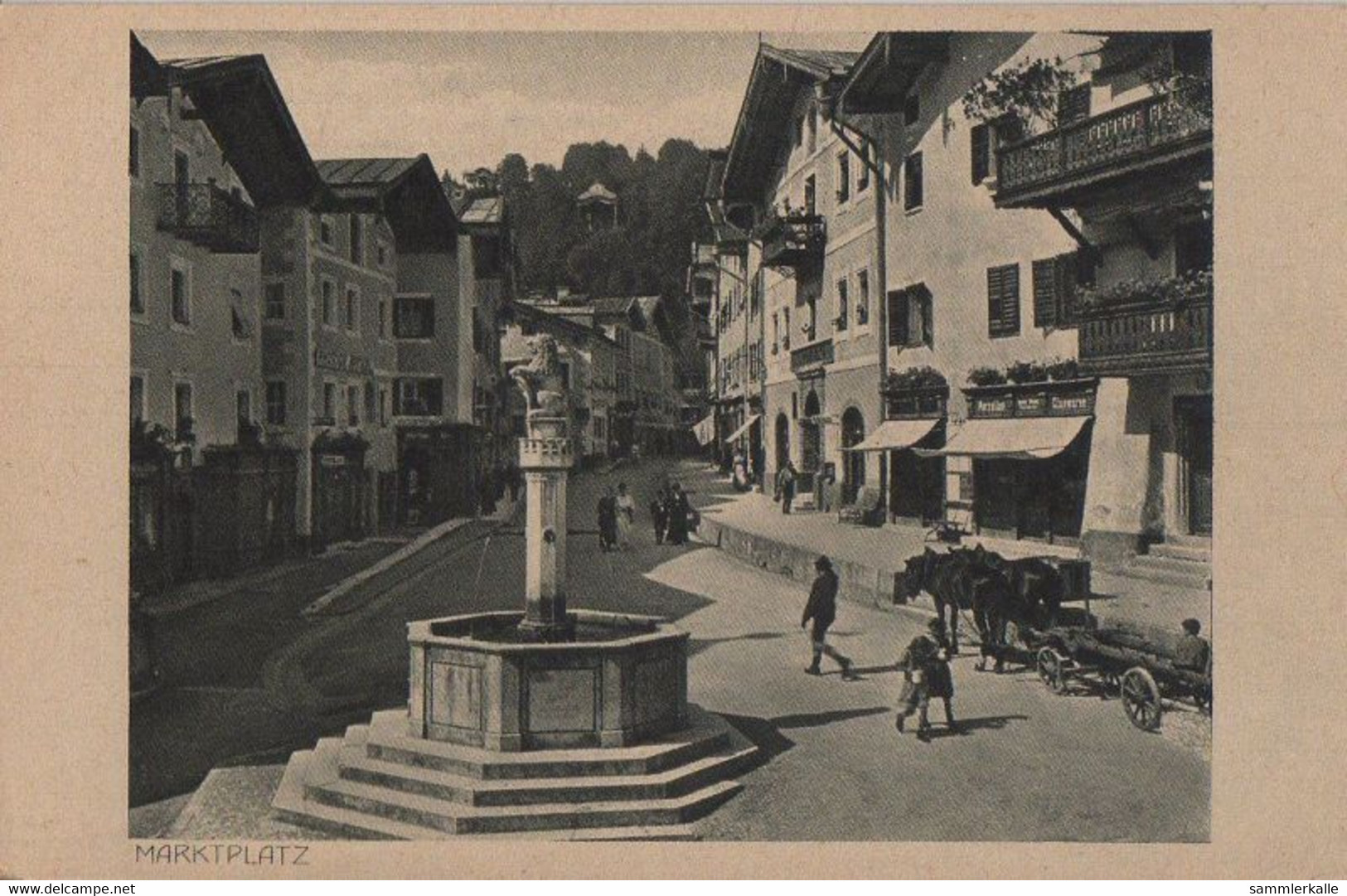 Berchtesgaden - Marktplatz Mit Pferden - Ca. 1950 - Berchtesgaden