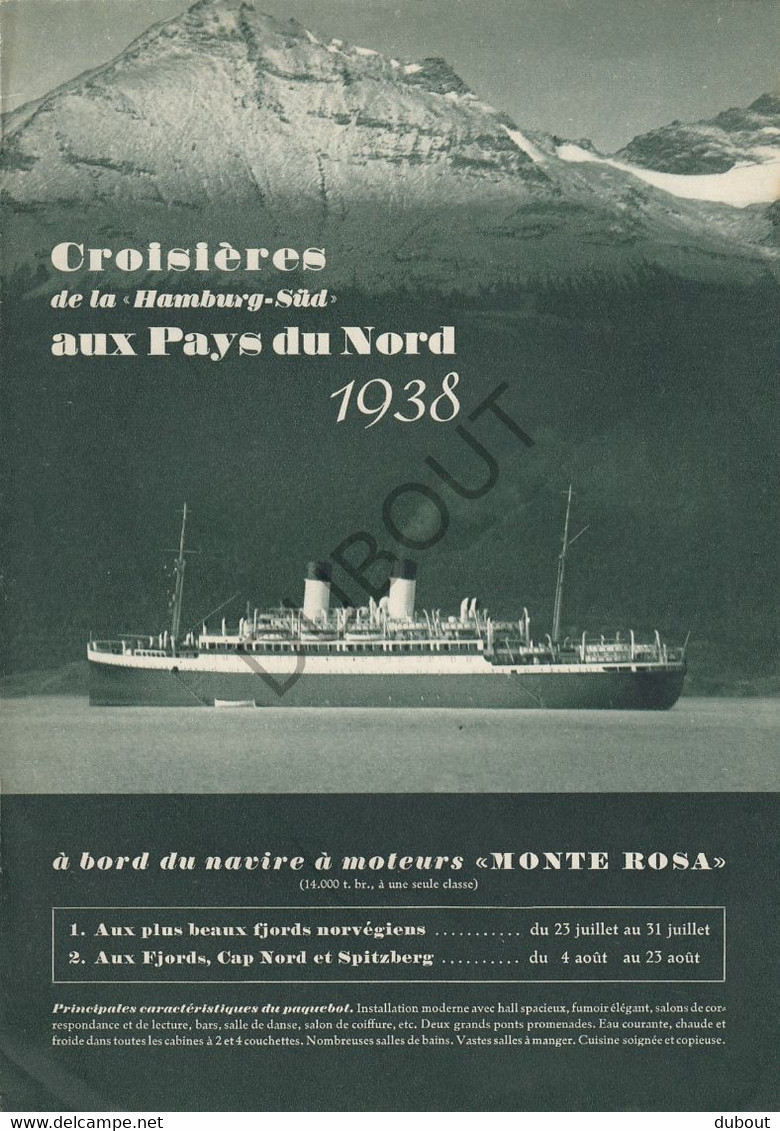 Navigation Croisières Hamburg-Sud - Pays Du Nord - Monte Rosa 1938 (V47) - World