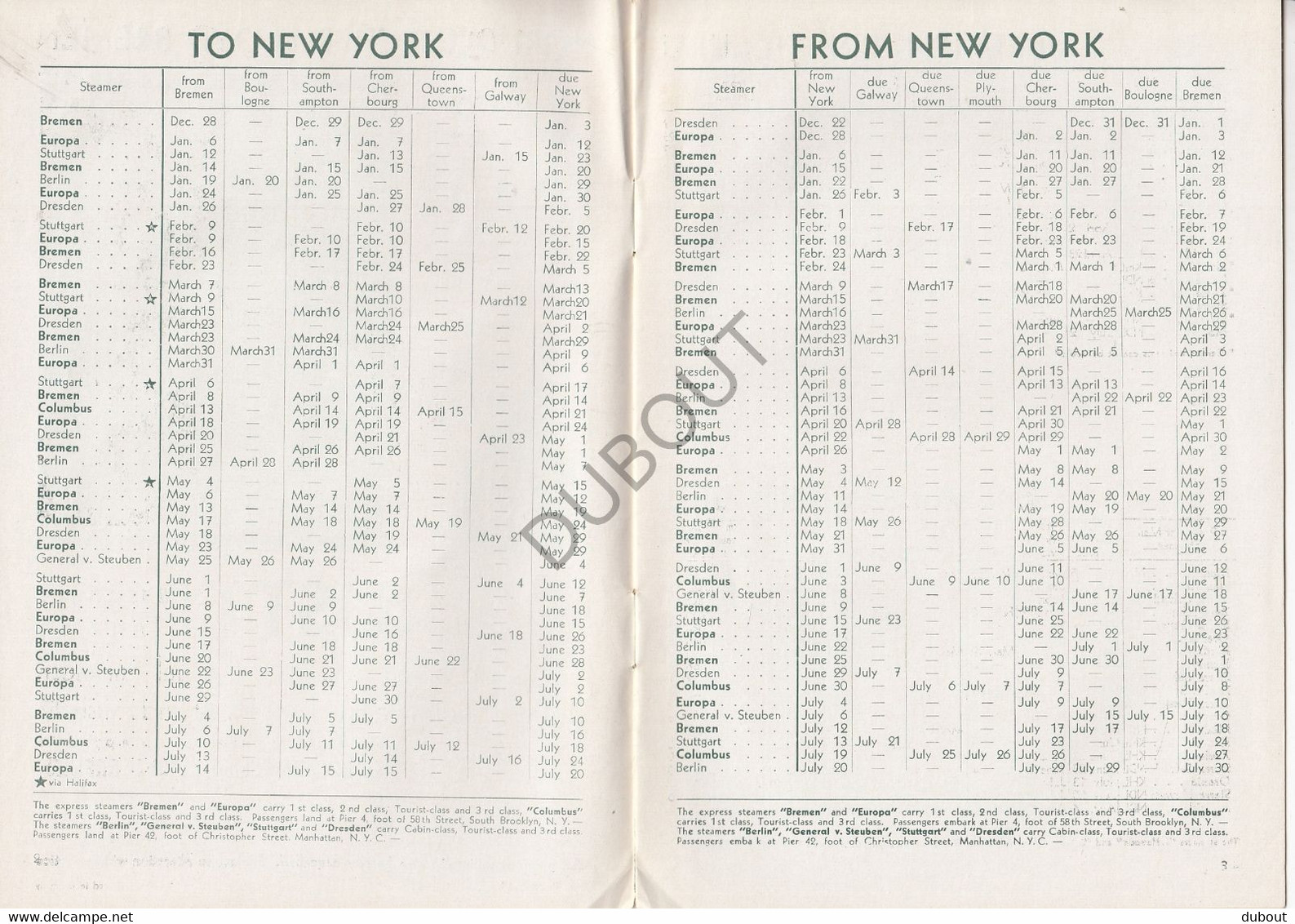 Navigation Norddeutscher Lloyd Bremen 1933 North And South America - West Indian Ports - Far East - Australia (V48) - World