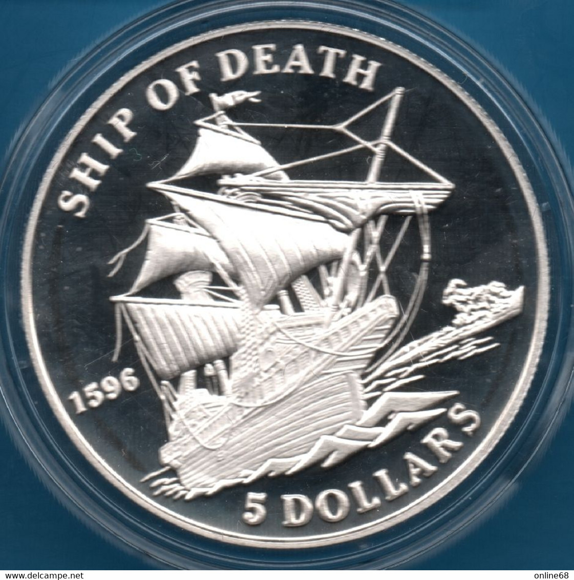 SOLOMON ISLANDS 5 DOLLARS 1999 Argent 800‰ Silver  PROOF Ship Of Death 1596 - Salomonen