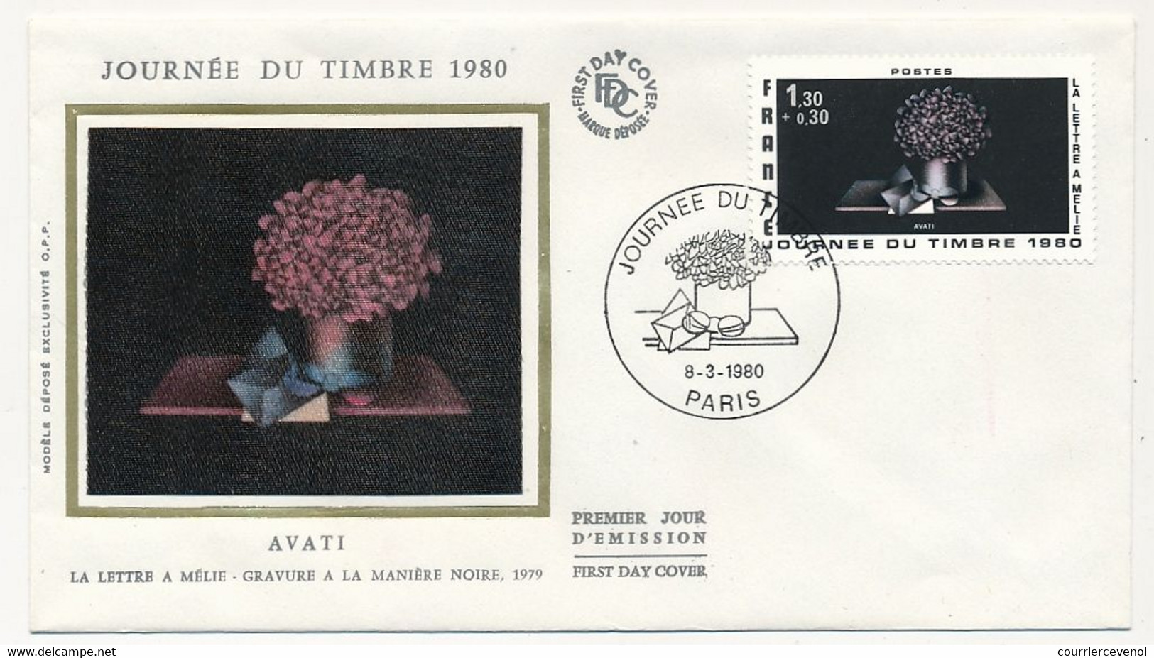 FRANCE - Enveloppe FDC - Journée Du Timbre 1980 - 1,30 + 0,30 La Lettre A Mélie - PARIS - 8/3/1980 - 1980-1989