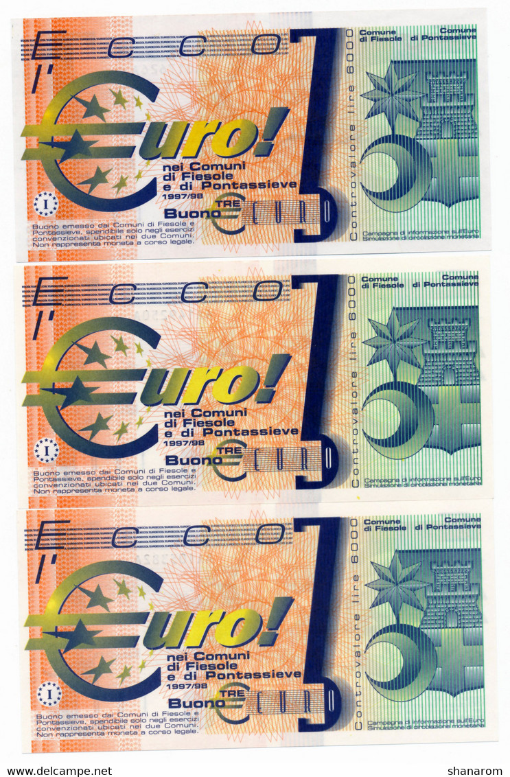 ITALIA // THREE NOTES // UNC - Da Identificare