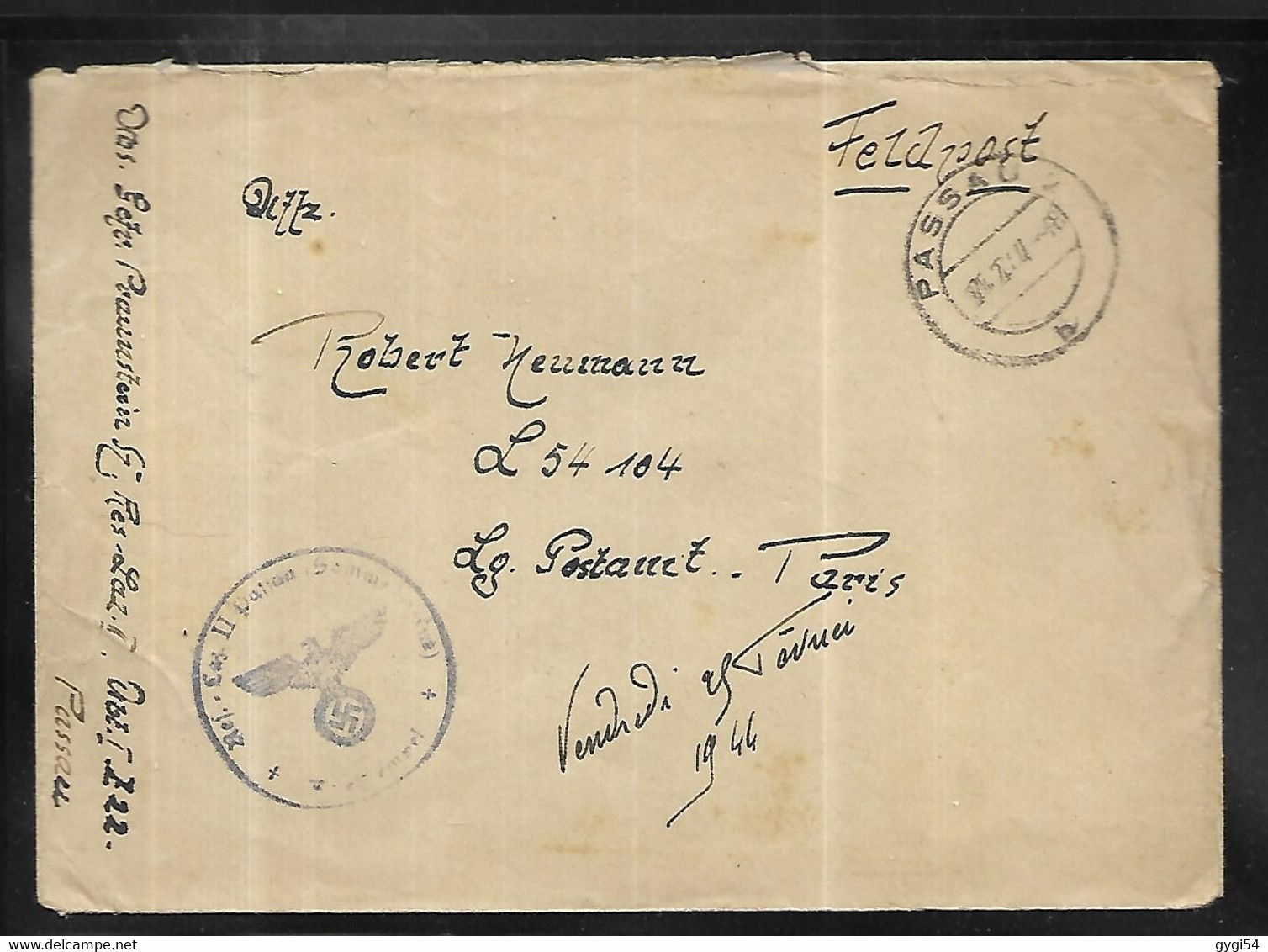 Allemagne Lettre De La Feldpost  Censurée Du 25 10 1944 - Enveloppes