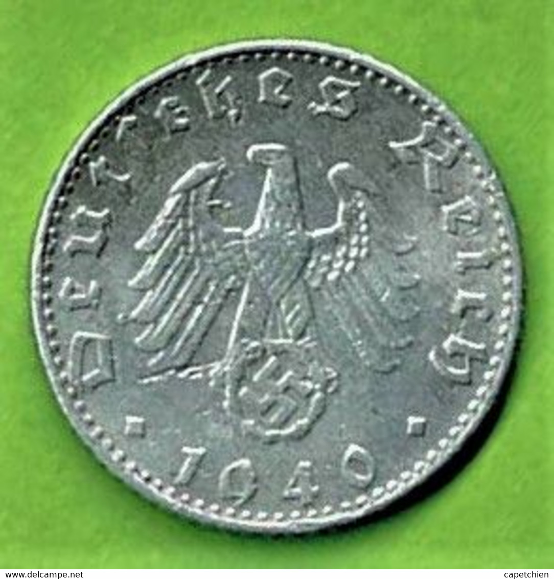 ALLEMAGNE / 50 REICHSPFENNIG  / 1940 B / ALU - 50 Reichspfennig