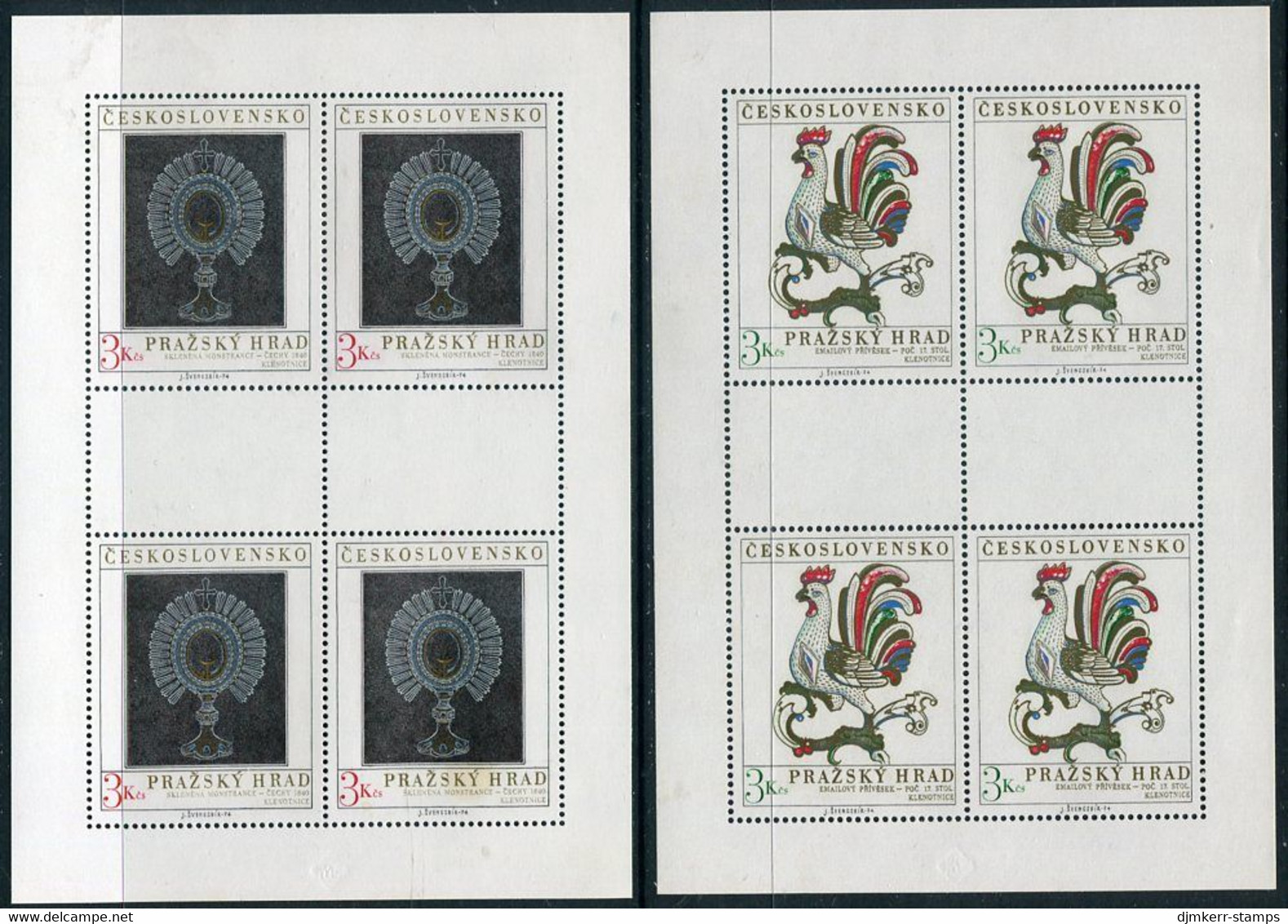 CZECHOSLOVAKIA 1974 Prague Castle In Sheetlets Of 4 MNH / **  Michel 2201-02 Kb - Unused Stamps