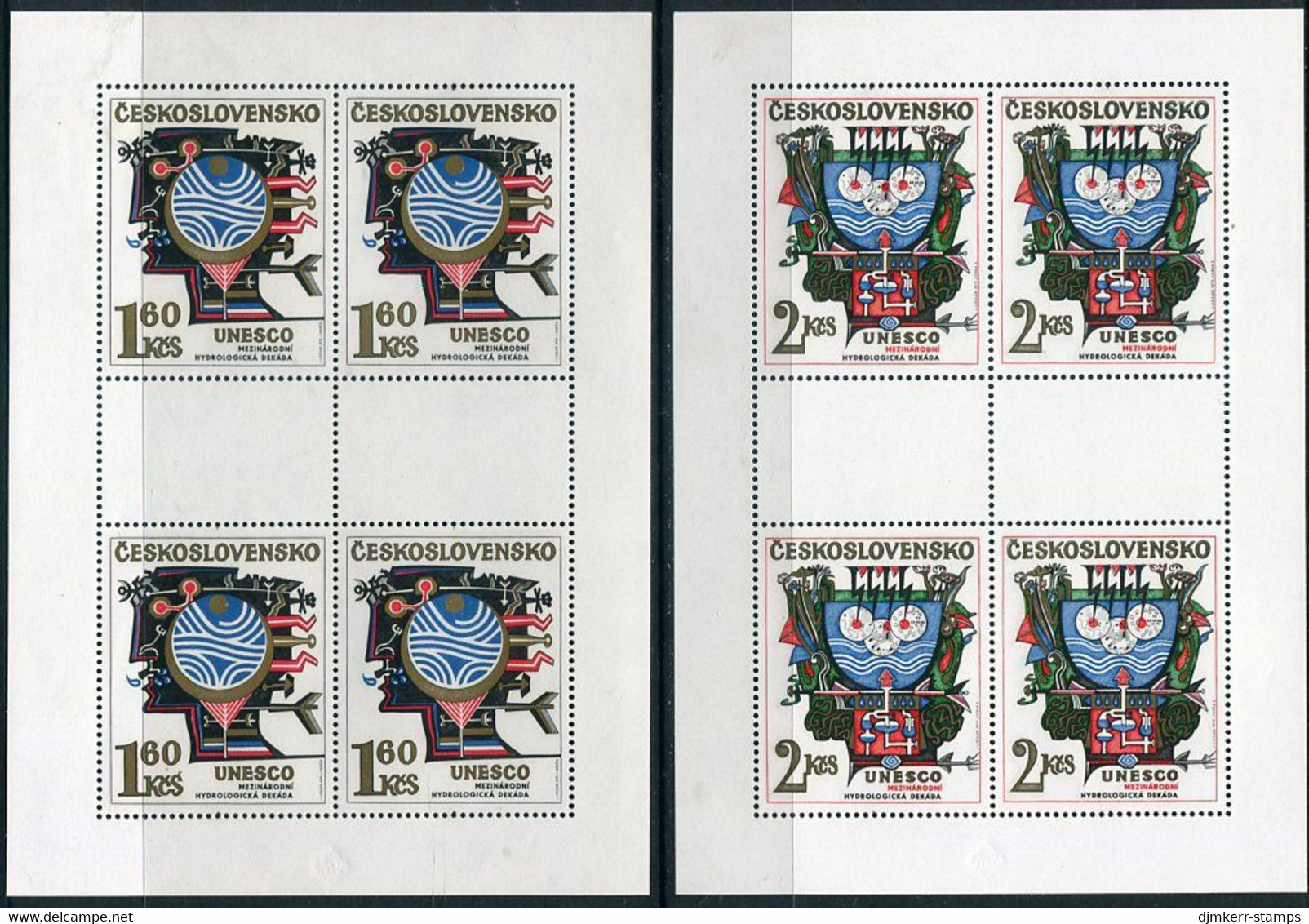 CZECHOSLOVAKIA 1974 UNESCO Hydrological Decade In Sheetlets Of 4 MNH / **  Michel 2195-99 Kb - Unused Stamps