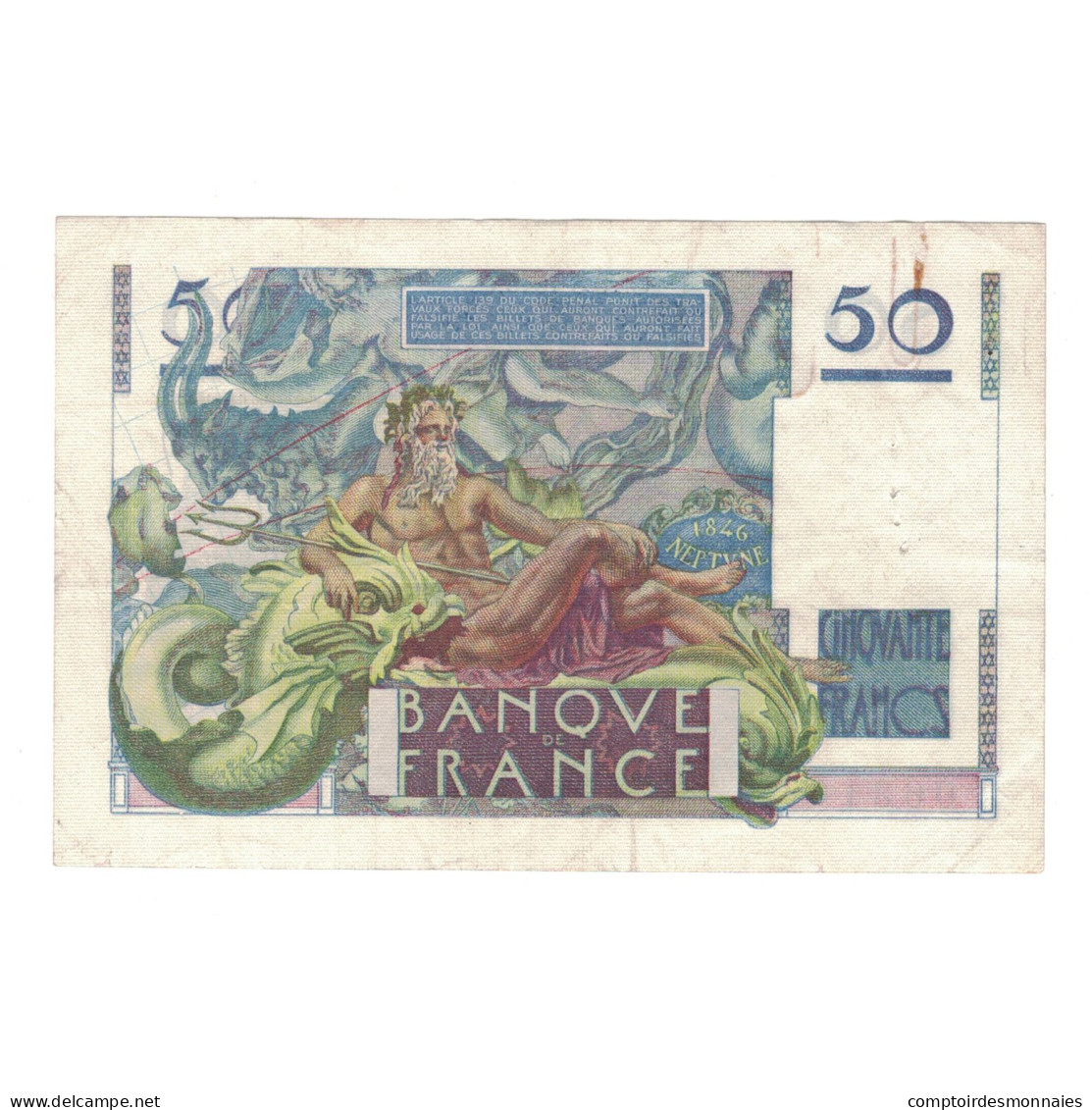 France, 50 Francs, Le Verrier, 1946, 1946-03-28, TTB+, Fayette:20.2, KM:127a - 50 F 1946-1951 ''Le Verrier''