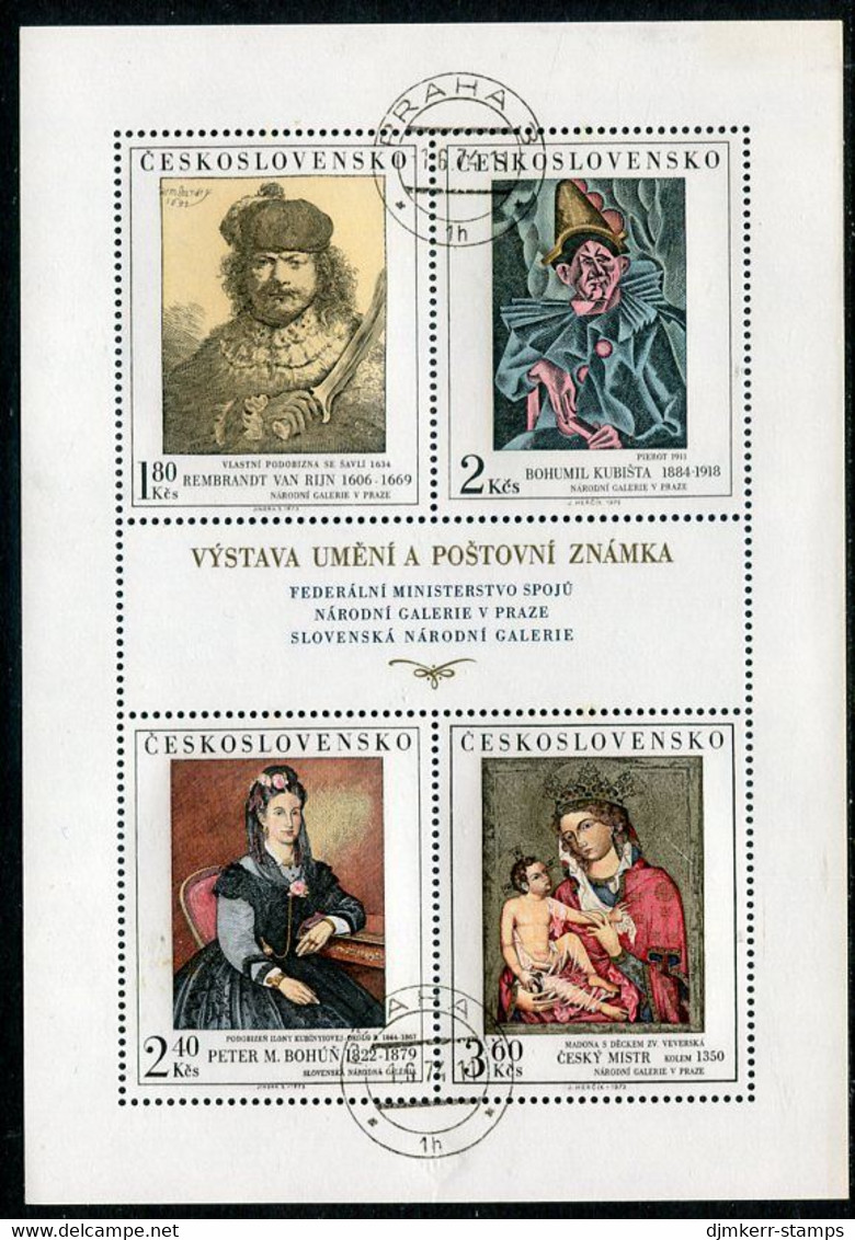 CZECHOSLOVAKIA 1973 National Gallery Paintings Sheetlet Used  Michel 2174-77 Kb - Oblitérés