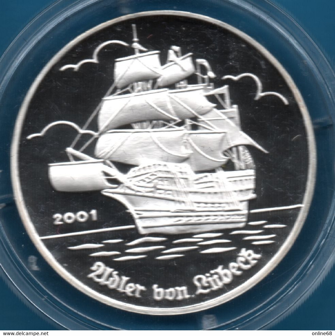 TOGO 1000 FRANCS 2001 KM# 17 Argent 999‰ Silver  PROOF Voilier Adler Von Lübeck - Togo