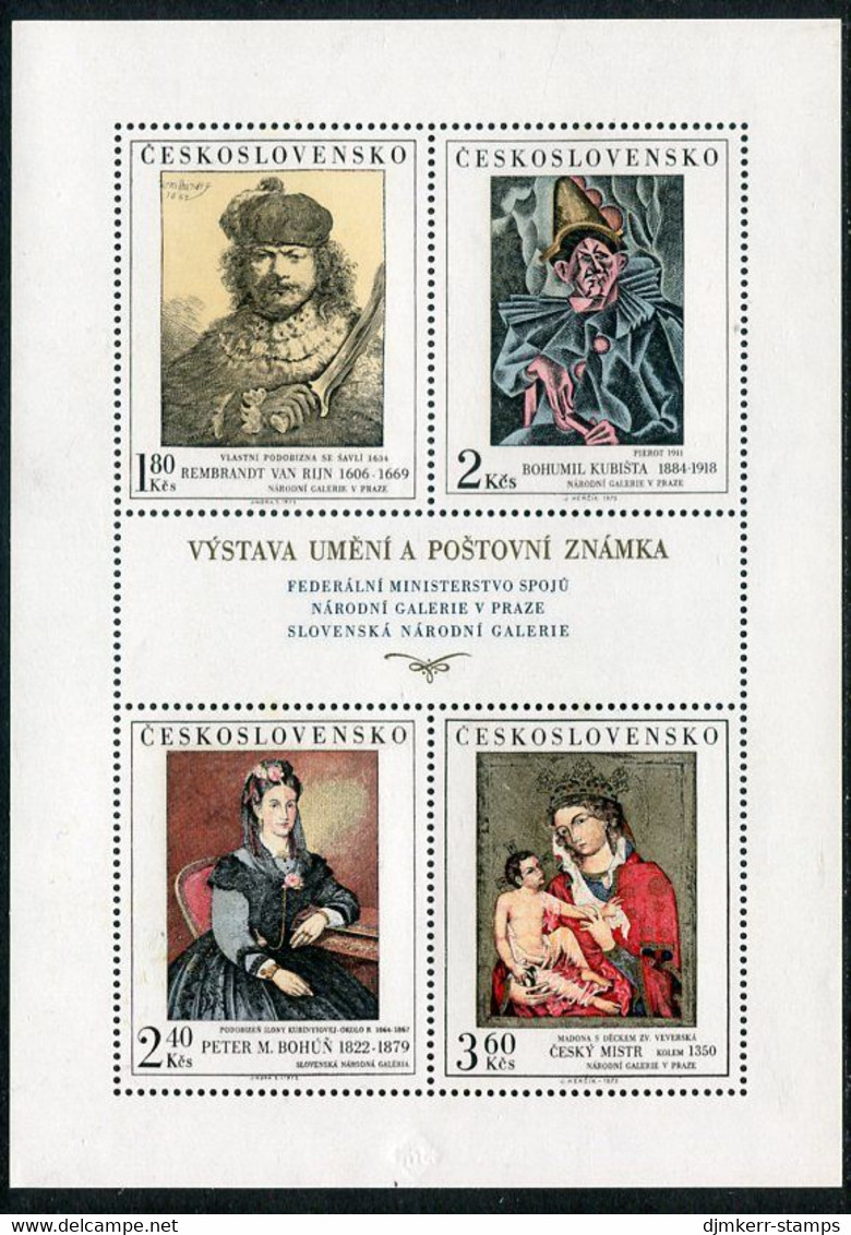 CZECHOSLOVAKIA 1973 National Gallery Paintings Sheetlet MNH / **  Michel 2174-77 Kb - Blocks & Kleinbögen