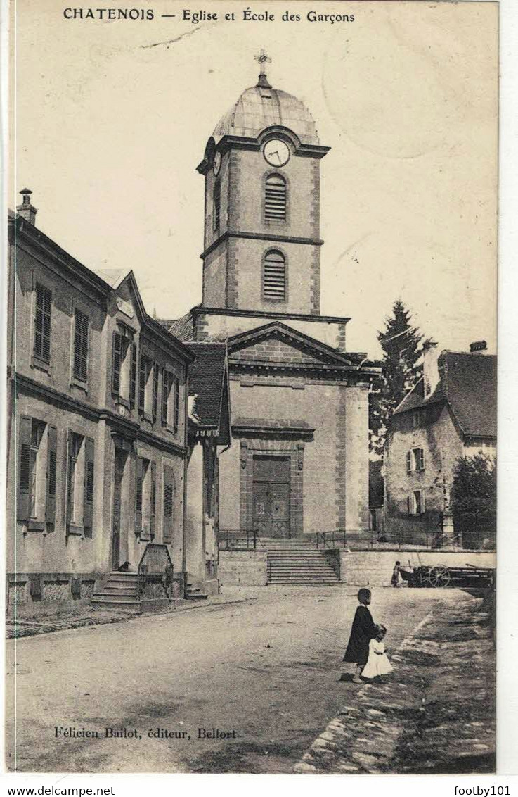 CPA   CHATENOIS  Eglise Et Ecole Des Garçons - Chatenois