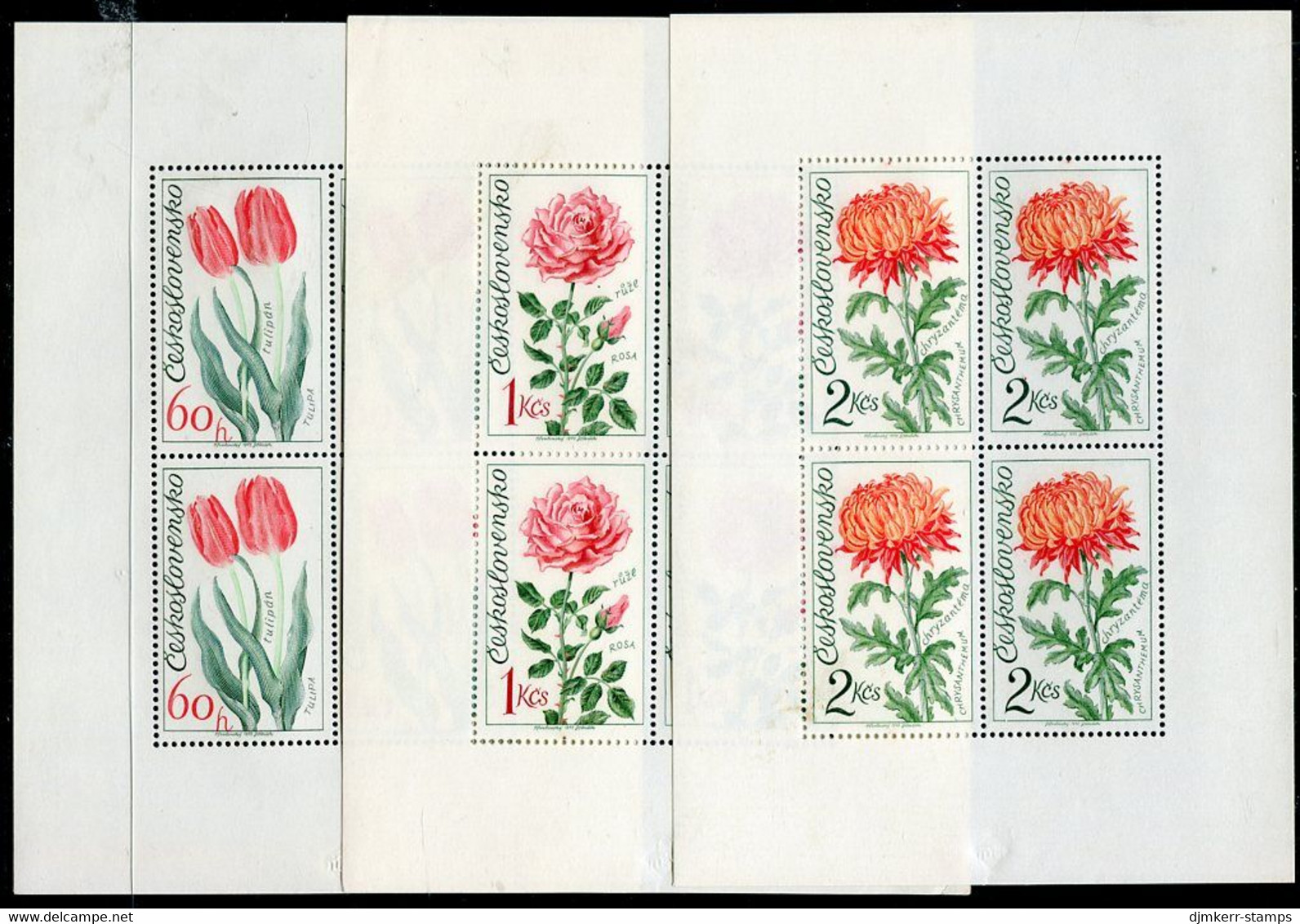 CZECHOSLOVAKIA 1973 Olomouc Flower Exhibition Sheetlets Of 4 MNH / **  Michel 2147-48, 2151 Kb - Blocks & Sheetlets