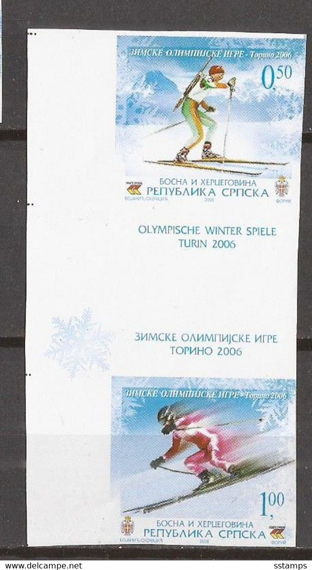 2006 360-61  TORINO OLYMPIADE SKI BIATHLON SEHR SELTEN   RRR IMPERFORATE BOSNIA HERZEGOWINA REPUBLIKA SRPSKA MNH - Winter 2006: Turin