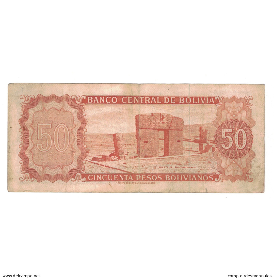 Billet, Bolivie, 50 Pesos Bolivianos, 1962, 1962-07-13, KM:162a, B - Bolivie
