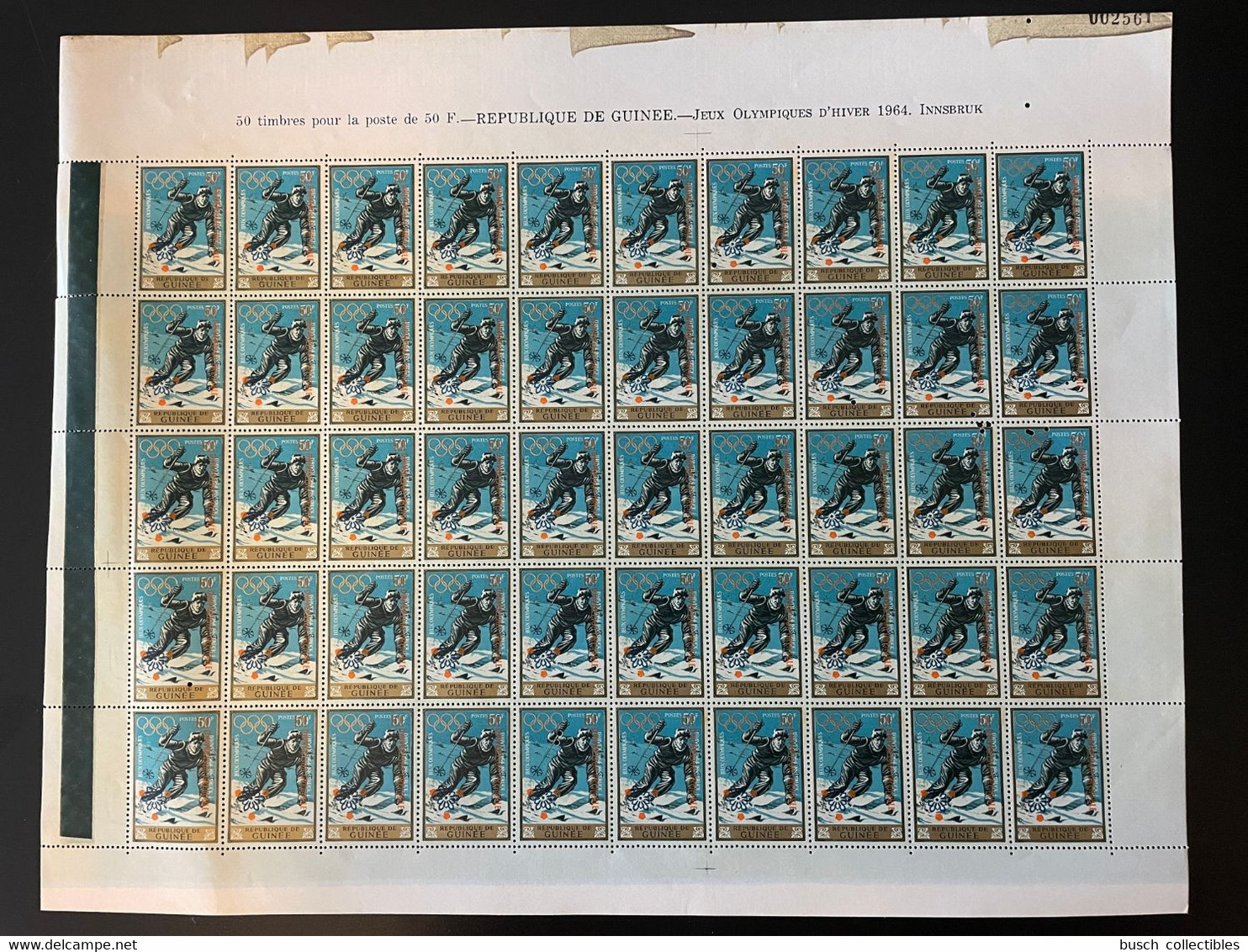 Guinée Guinea 1968 Mi. A-G 465 Full sheets surch. Overprint Grenoble Winter Olympic Games Jeux Olympiques Hiver Olympia