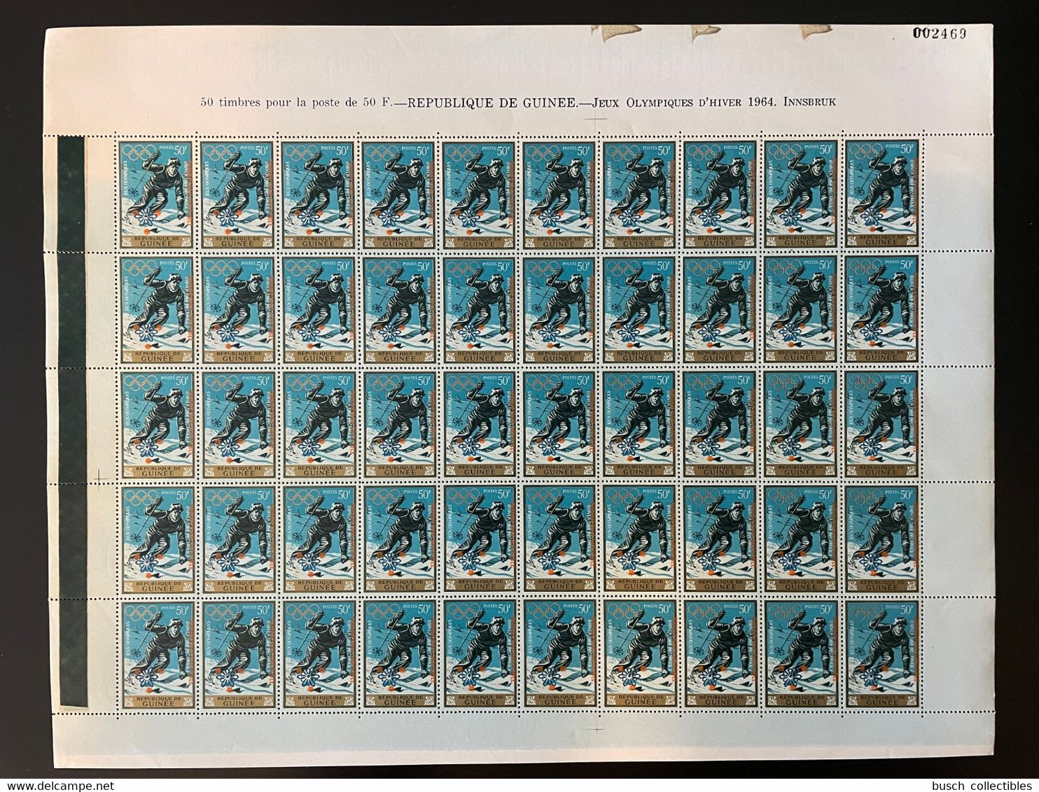 Guinée Guinea 1968 Mi. A-G 465 Full Sheets Surch. Overprint Grenoble Winter Olympic Games Jeux Olympiques Hiver Olympia - Guinea (1958-...)