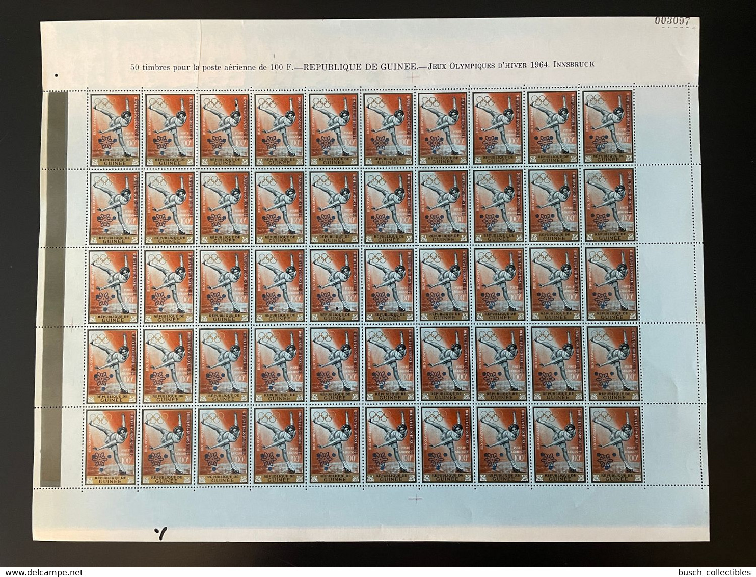 Guinée Guinea 1968 Mi. A-G 465 Full sheets surch. Overprint Grenoble Winter Olympic Games Jeux Olympiques Hiver Olympia