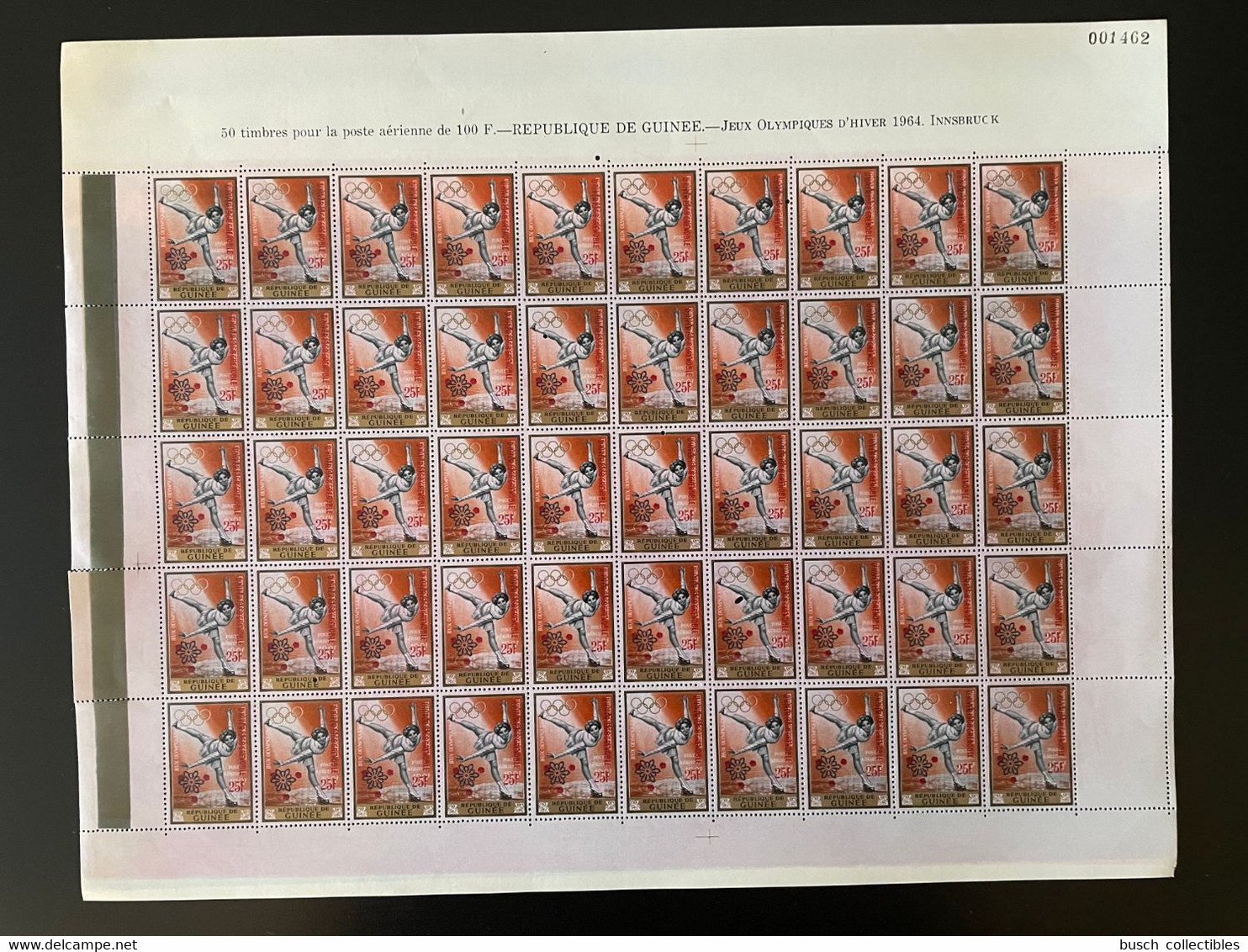 Guinée Guinea 1968 Mi. A-G 465 Full sheets surch. Overprint Grenoble Winter Olympic Games Jeux Olympiques Hiver Olympia