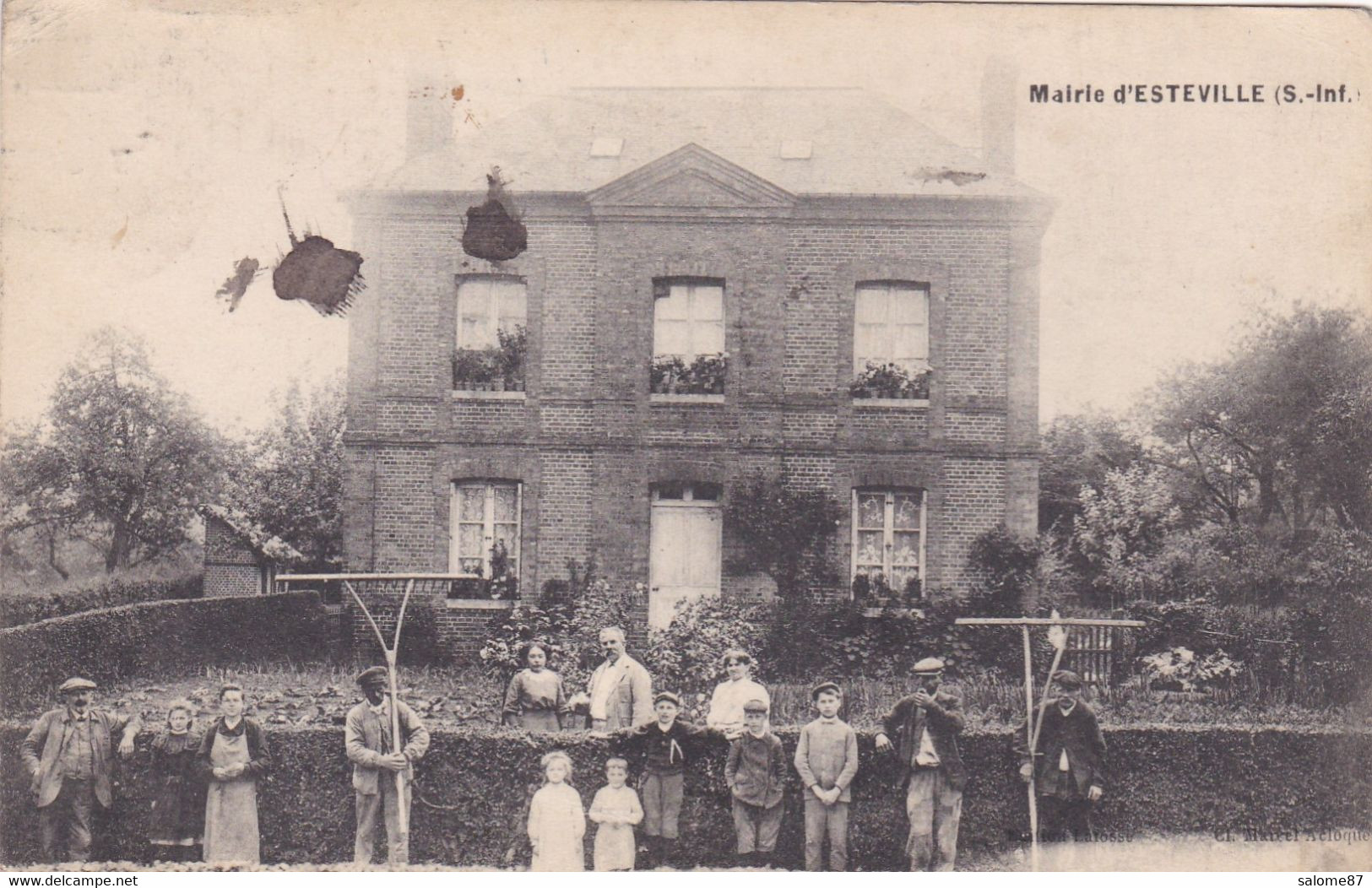 Cpa MAIRIE D ESTEVILLE 1913 - Other & Unclassified