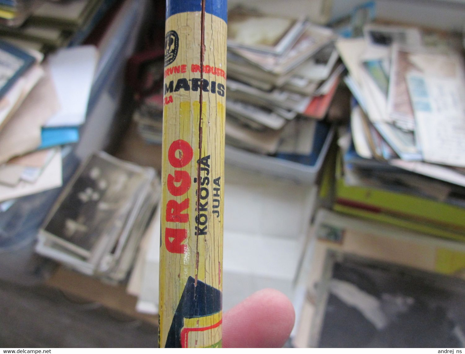 Large Advertising Graphite Pencil. Kombinat Konzervne Industrije  Delamaris Izola Ice Cream, Kokosija JUHA,aRGINA .... - Stylos