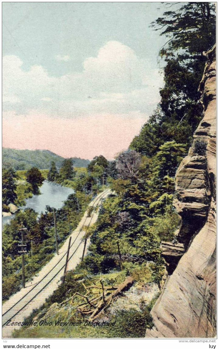 Zanesville, Ohio. Railway, View Near Black Hand. PU Jun 2, 1907 - Zanesville