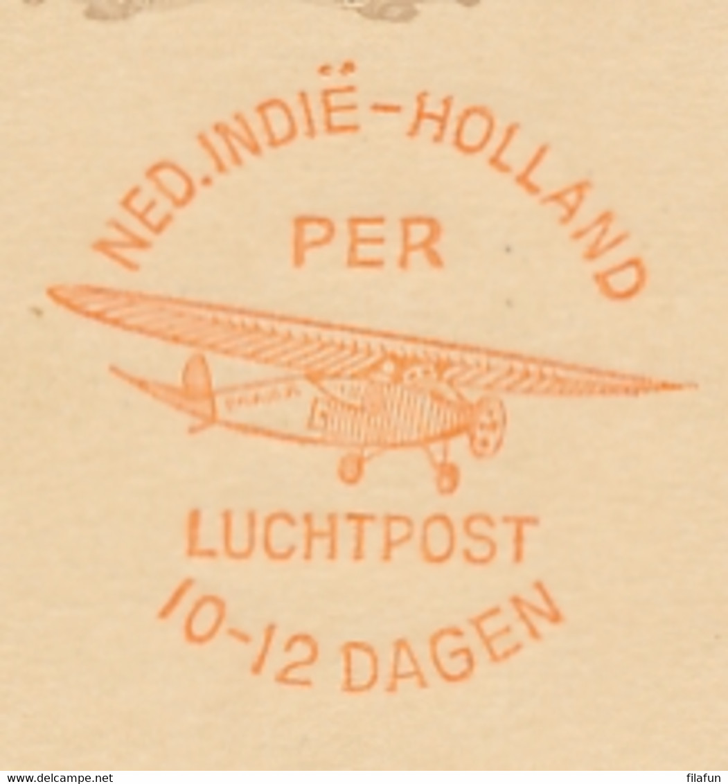 Nederlands Indië - 1930 - 5 Op 7,5c Cijfer, Briefkaart G51b Met Luchtpostreklame - Ongebruikt - Indie Olandesi