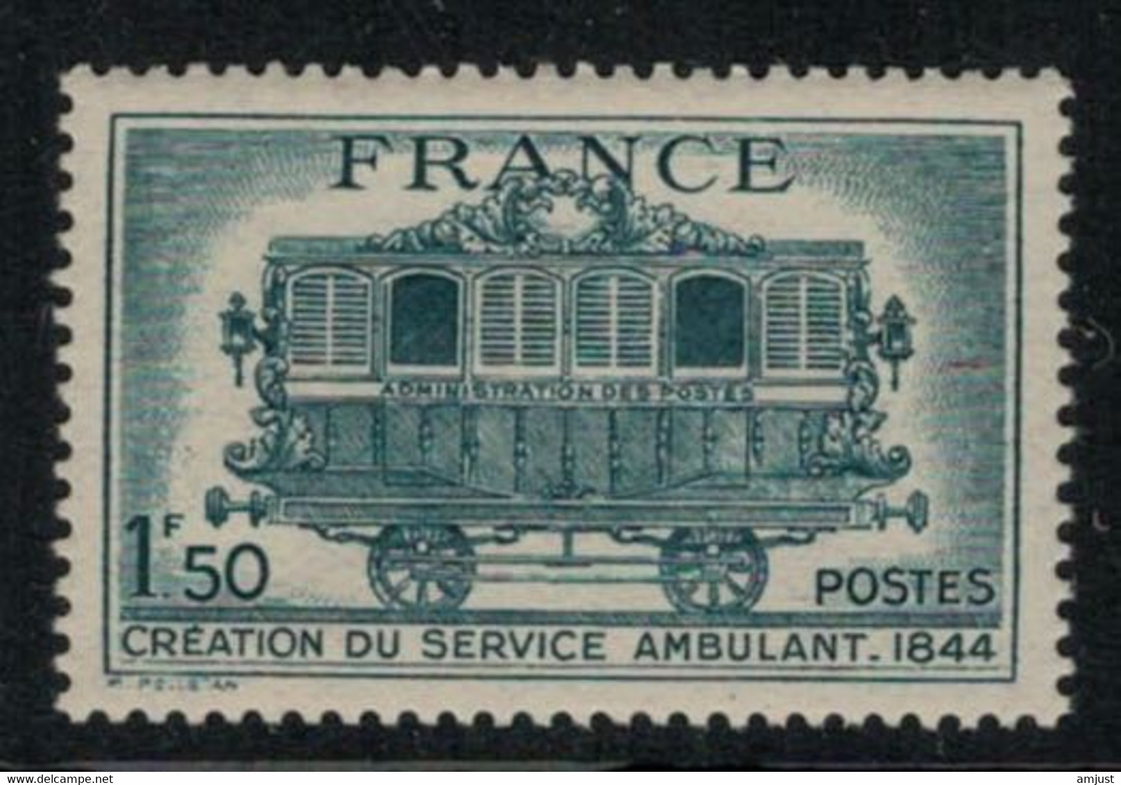 France // 1944 // 100 Ans Du Service Postal Ambulant Neuf** MNH No.609 Y&T (sans Charnière) - Neufs