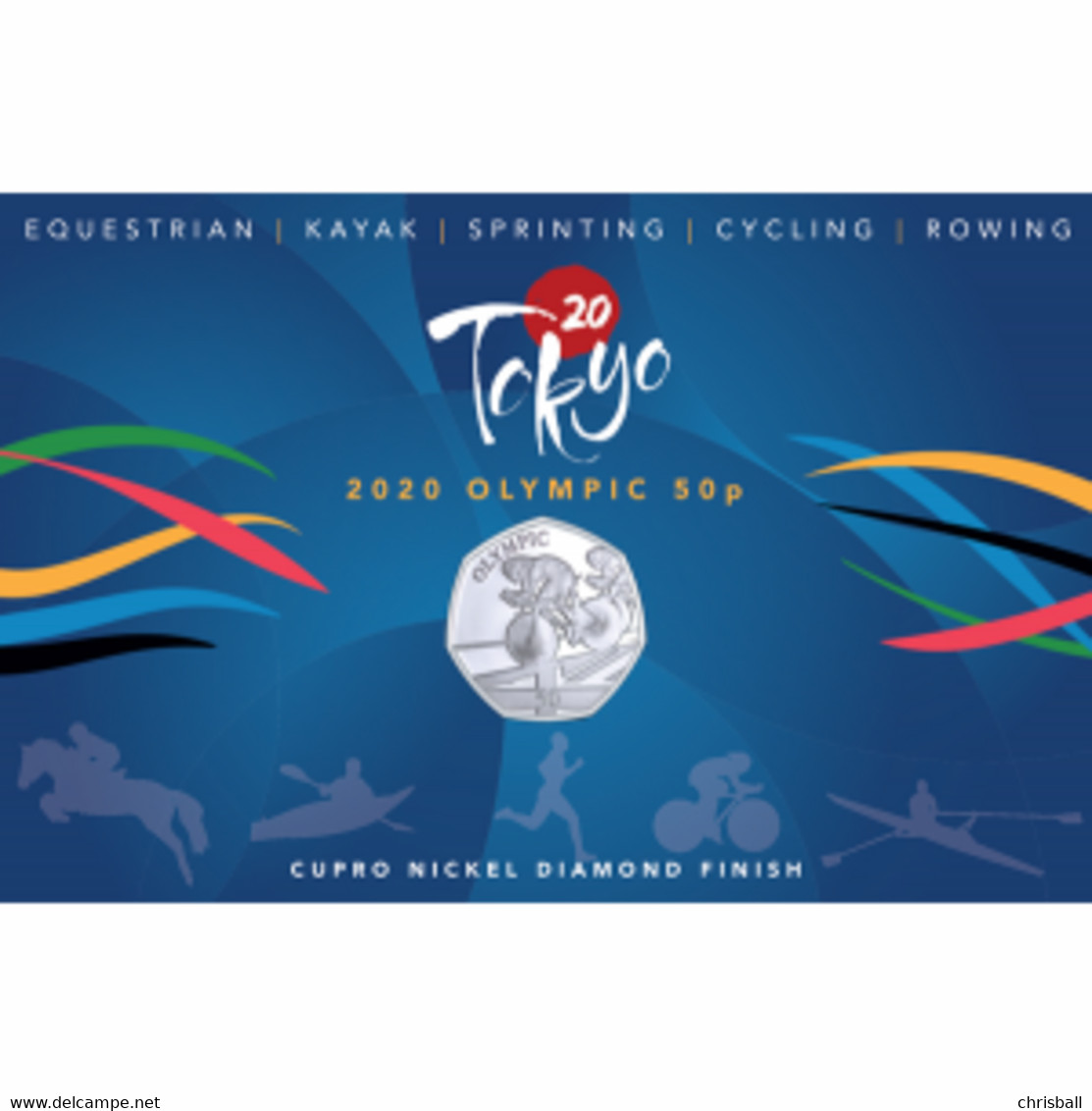 Gibraltar 50p Coin 2021 Summer Olympics - Cycling  'Diamond Finish' - Gibraltar