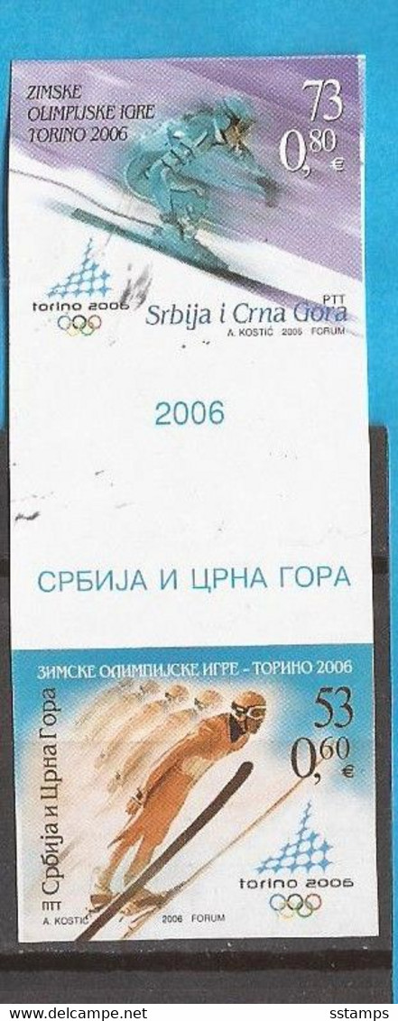 2006 360-61  TORINO OLYMPIADE SKI BIATHLON SEHR SELTEN   RRR IMPERFORATE SRBIJA I CRNA GORA SERBIA- MONTENEGRO  MNH - Winter 2006: Torino