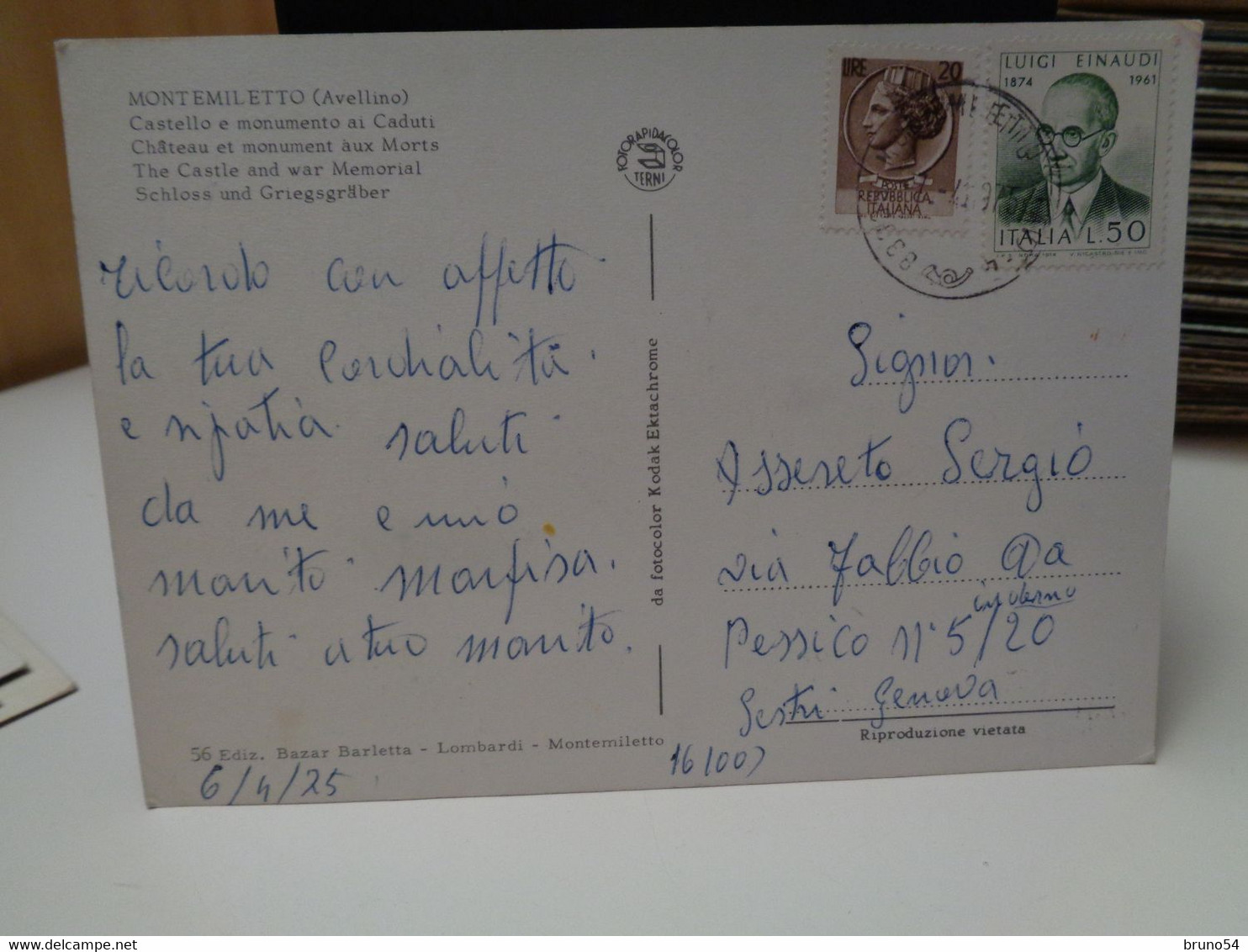 Cartolina Montemiletto Prov Avellino Castello E Monumento Ai Caduti 1975 - Avellino