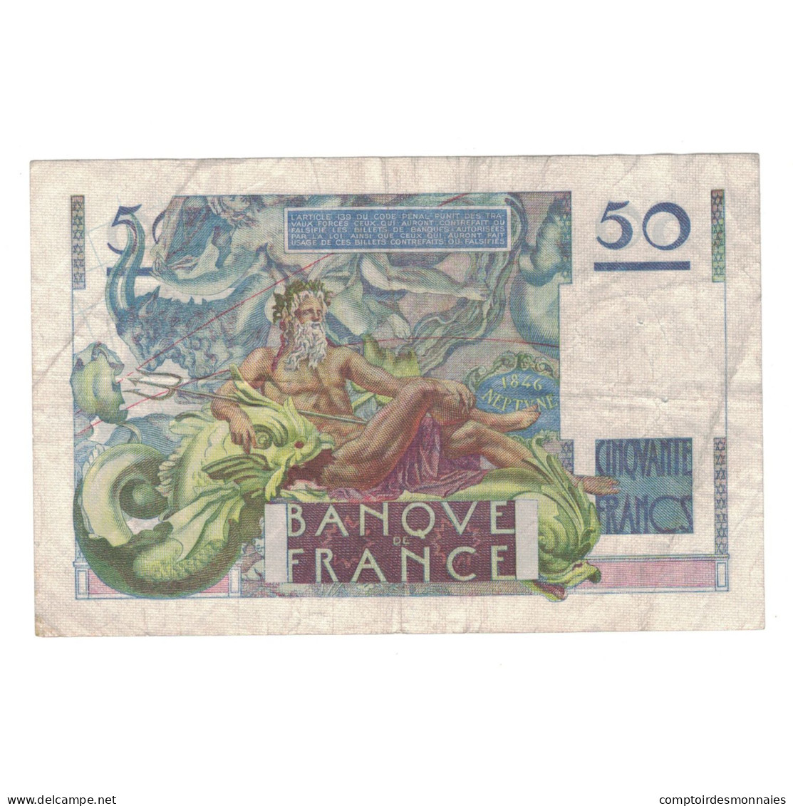 France, 50 Francs, Le Verrier, 1946, 1946-05-16, TTB, Fayette:20.4, KM:127a - 50 F 1946-1951 ''Le Verrier''