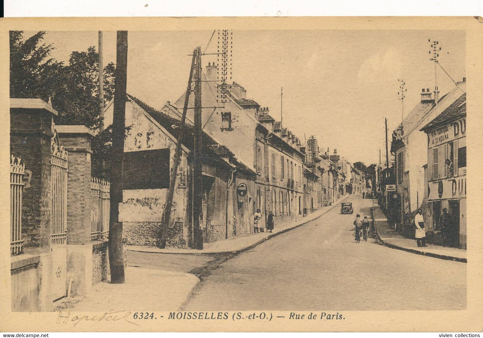 Moisselles (95 Val D'Oise) Rue De Paris - Photo édition N° 6324 Tampon FM 1939 Hôpital Psychiatrique Service De Santé - Moisselles