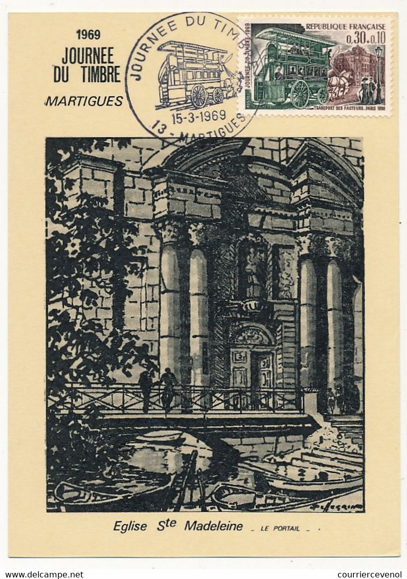 FRANCE => Carte Locale "Journée Du Timbre" 1969 - 0,30 + 0,10 Omnibus à Impériale - 13 MARTIGUES - 15/3/1969 - Dag Van De Postzegel