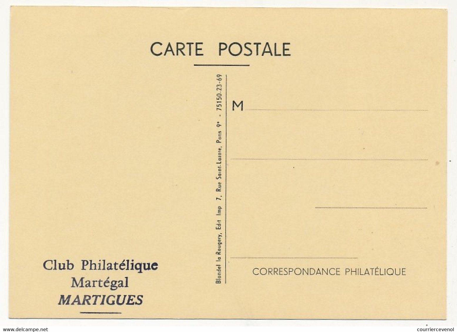 FRANCE => Carte Locale "Journée Du Timbre" 1969 - 0,30 + 0,10 Omnibus à Impériale - 13 MARTIGUES - 15/3/1969 - Giornata Del Francobollo