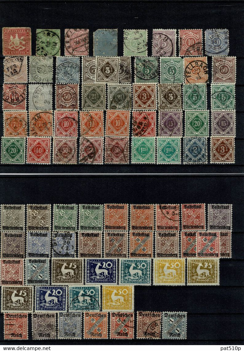 WURTEMBERG WUERTTEMBERG Surcharge Lot Collection Avant 1940 - Otros & Sin Clasificación