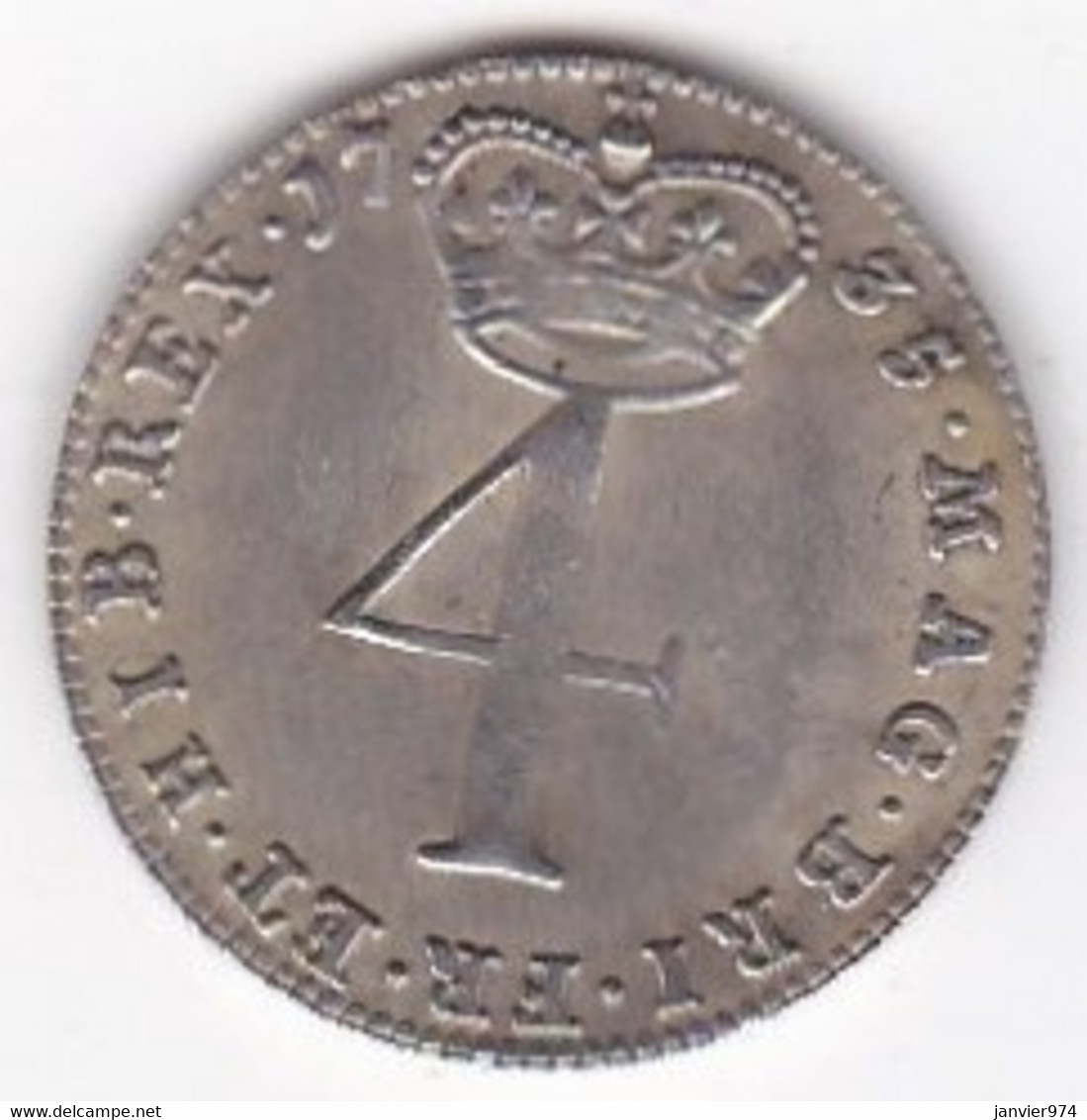 Grande Bretagne 4 Pence "Groat" 1735 George II , En Argent,   KM# 570 - F. 4 Pence/ Groat