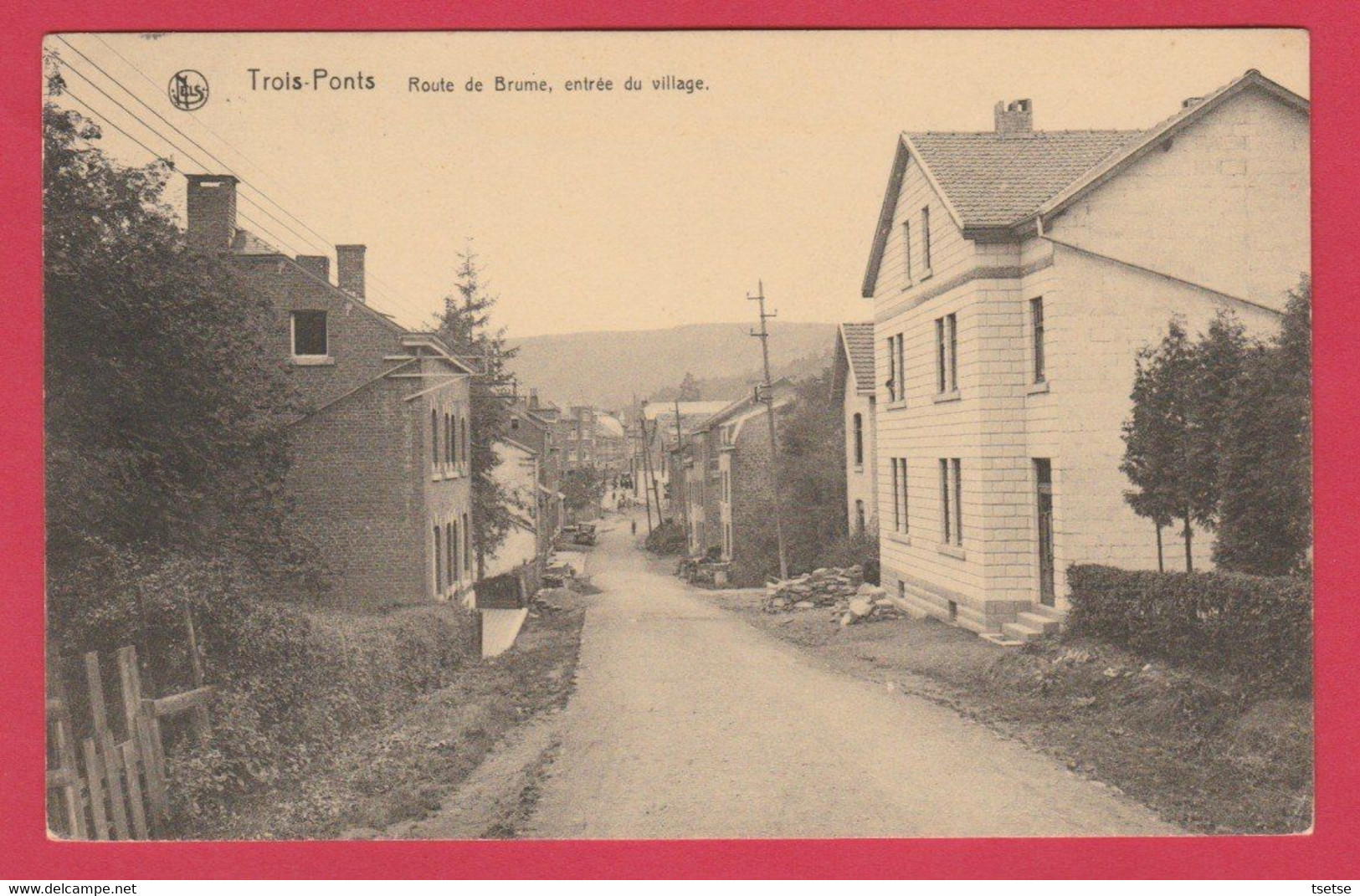 Trois-Ponts - Route De Brume , Entrée Du Village - 1938 ( Voir Verso ) - Trois-Ponts