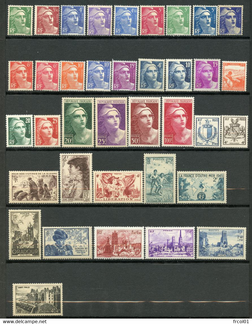 France, Yvert Année Complète Luxe 1945**, MNH - 1940-1949