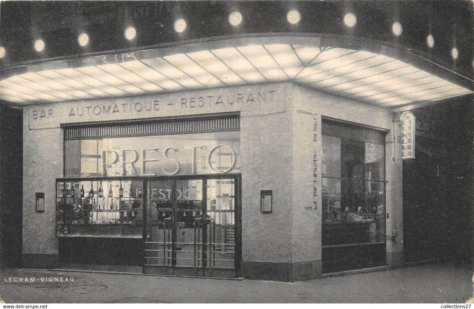 PARIS-75002-LE PRESTO- BAR AUTOMATIQUE RESTAURANT - 14 BLD DES ITALIENS ( 3 CARTES ) - District 02