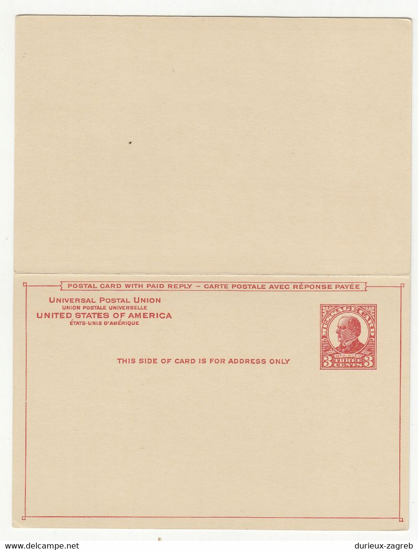 USA Postal Stationery Reply Postal Card B211001 - 1921-40