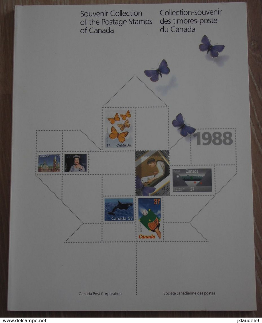 CANADA COLLECTION OF THE POSTAGE STAMPS OF CANADA 1988 LIVRE DE L'ANNEE YEAR BOOK  Complet Avec Timbres Neufs MNH ** - Años Completos