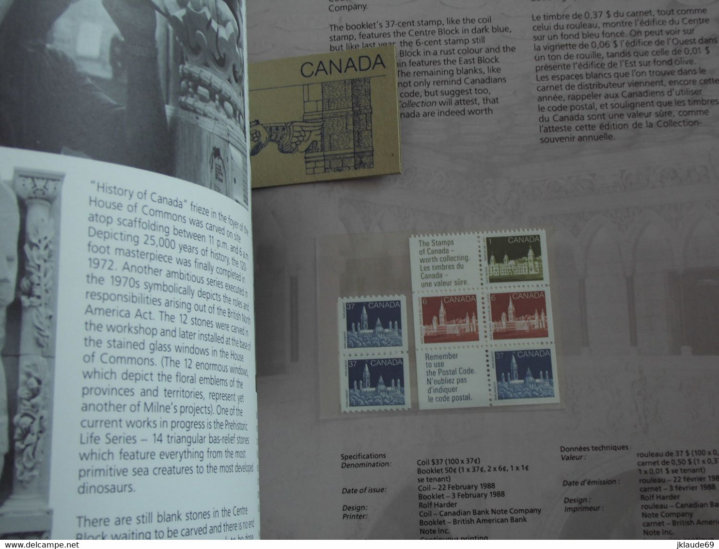 CANADA COLLECTION OF THE POSTAGE STAMPS OF CANADA 1988 LIVRE DE L'ANNEE YEAR BOOK  Complet Avec Timbres Neufs MNH ** - Complete Years