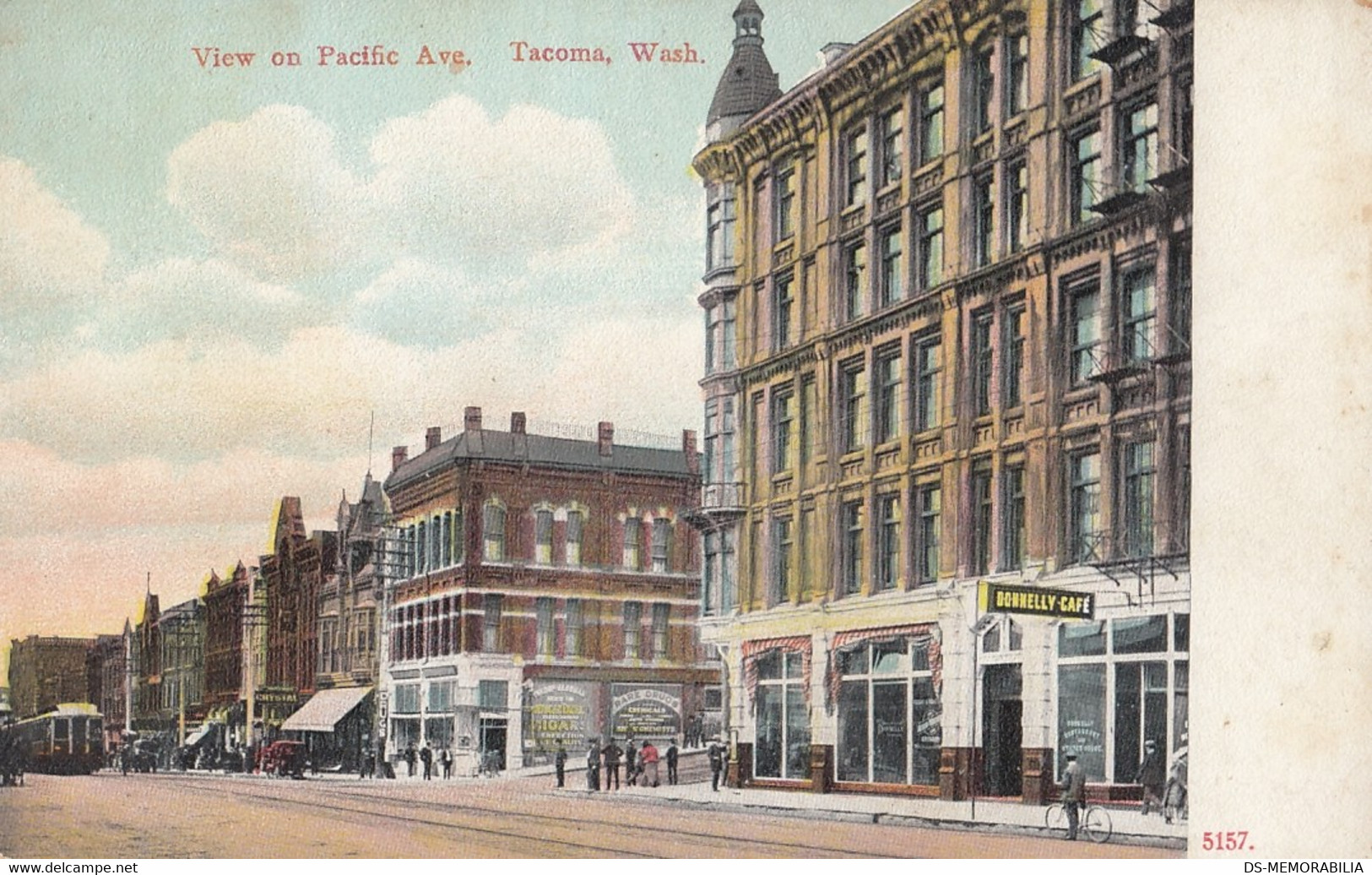 Tacoma Washington - Pacific Avenue Tram Trolley Car Postcard - Tacoma